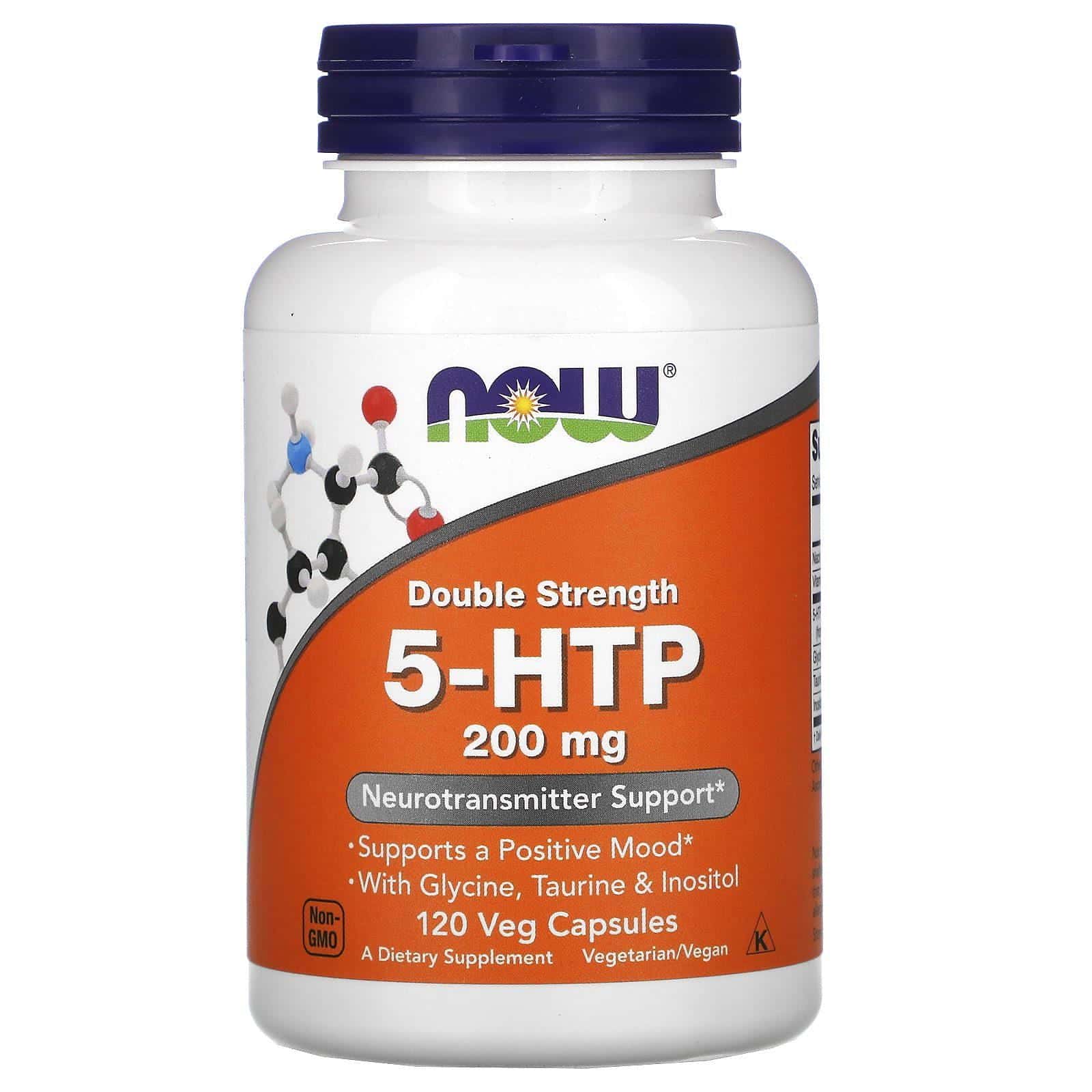 Now Foods, 5-HTP, doble potencia, 200 mg, 120 cápsulas vegetarianas