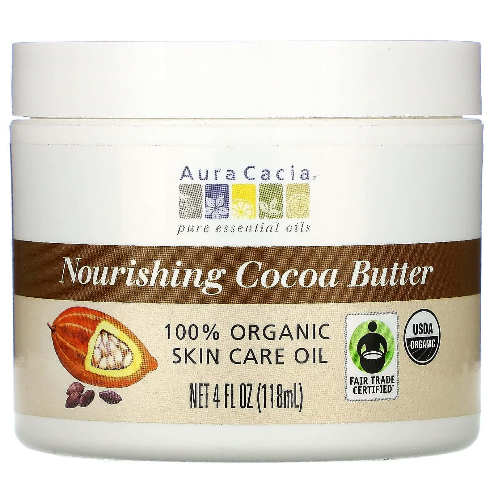 Aura Cacia, Nutritiva manteca de cacao, 4 fl oz (118 ml)
