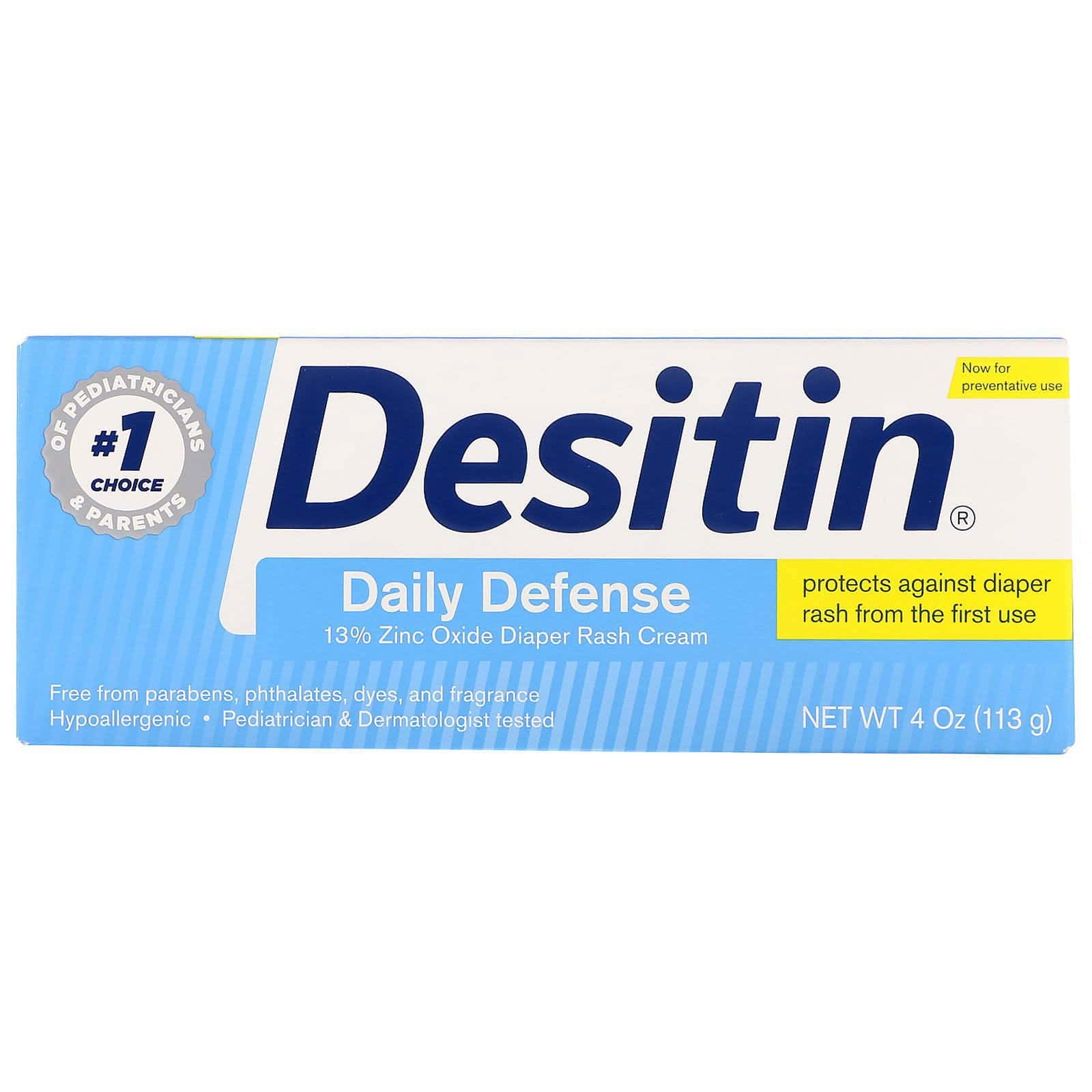 Desitin, Crema para la dermatitis del pañal, Protección diaria, 113 g (4 oz)