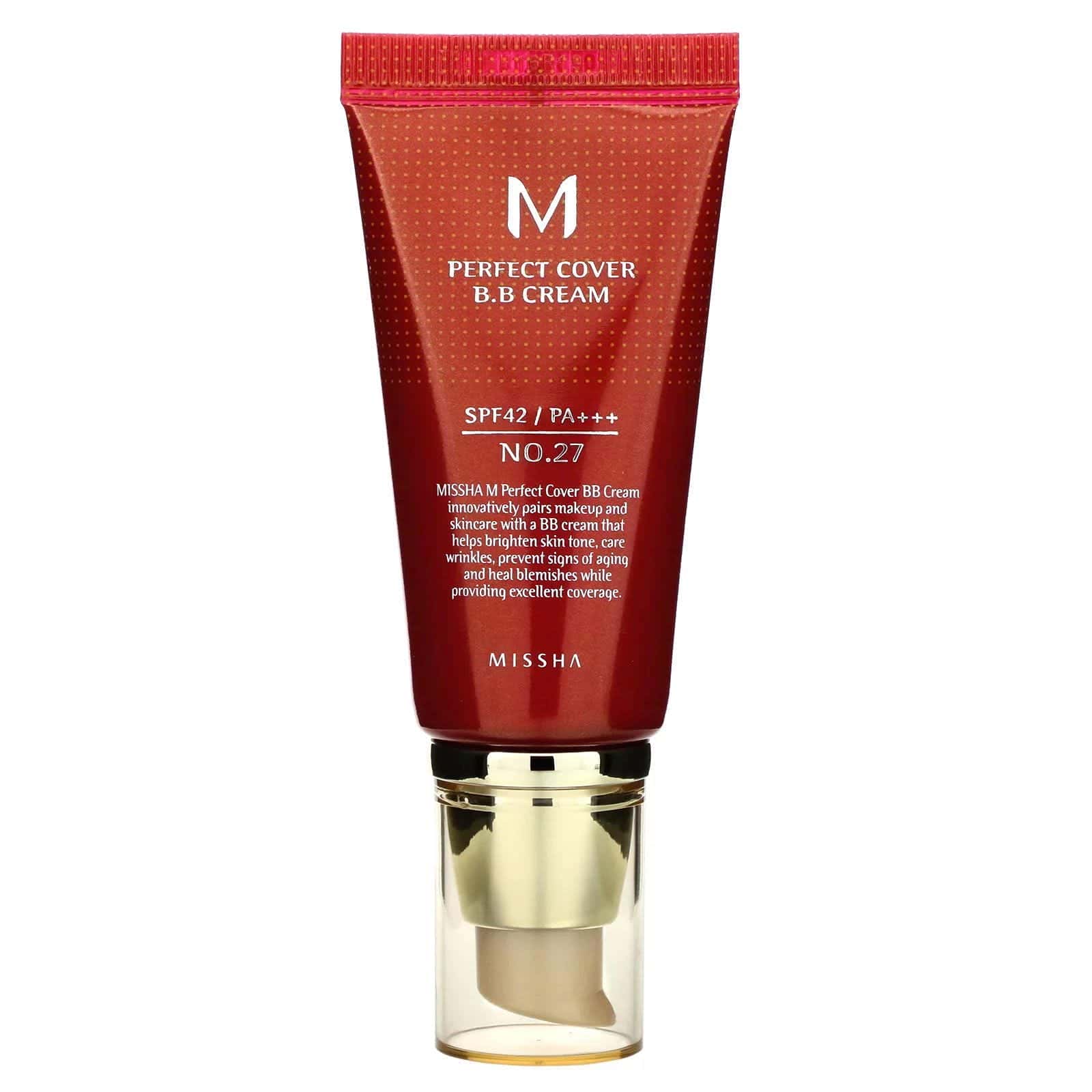 Missha, Bálsamo para imperfecciones de cobertura perfecta, FPS 42 PA+++, N.° 27 Beige miel, 50 ml