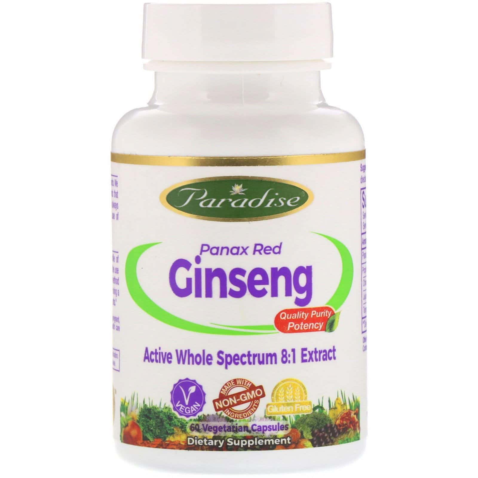 Paradise Herbs, Panax Red Ginseng, 60 Vegetarian Capsules