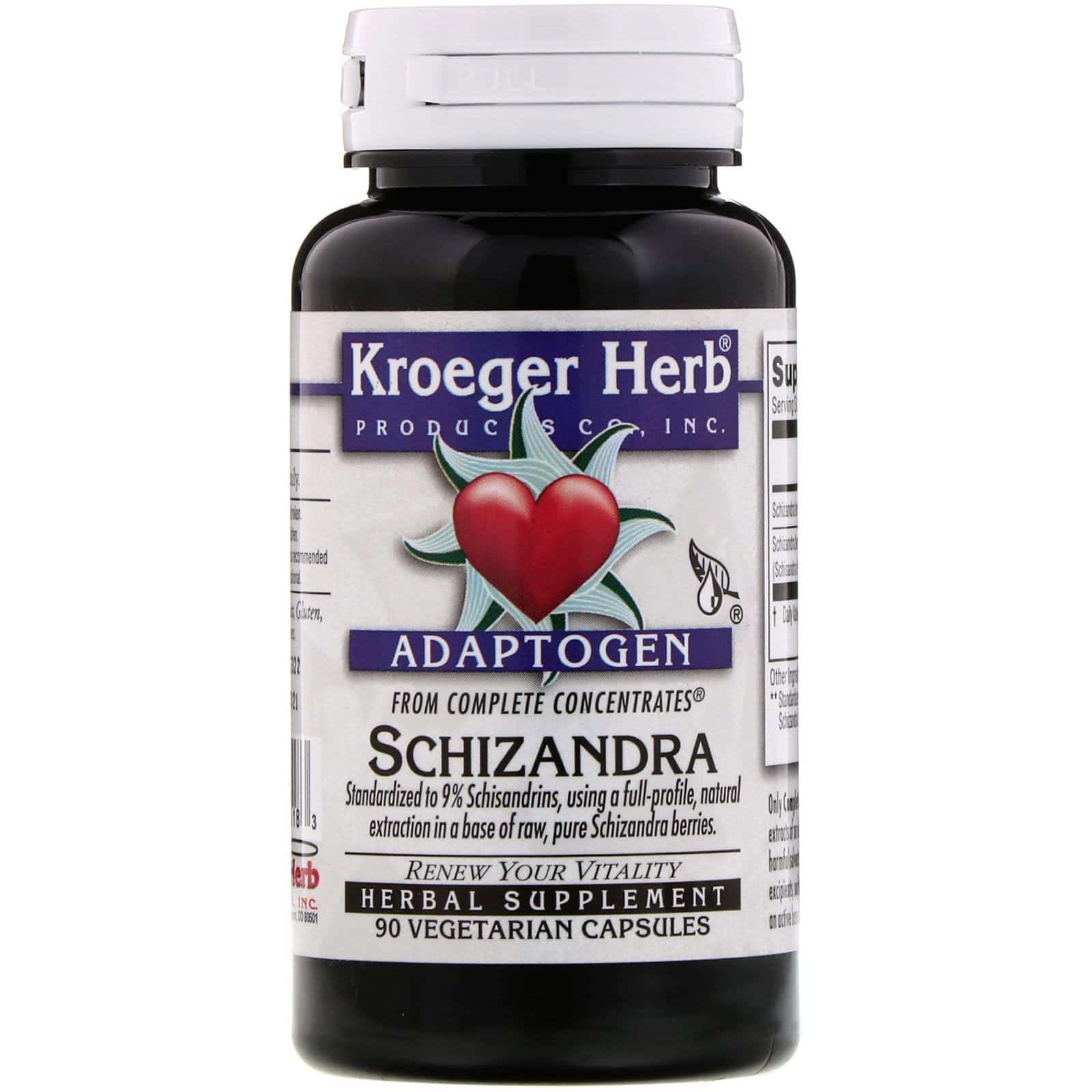 Kroeger Herb Co, Concentrados Completos, Schizandra, 90 Cápsulas Vegetales