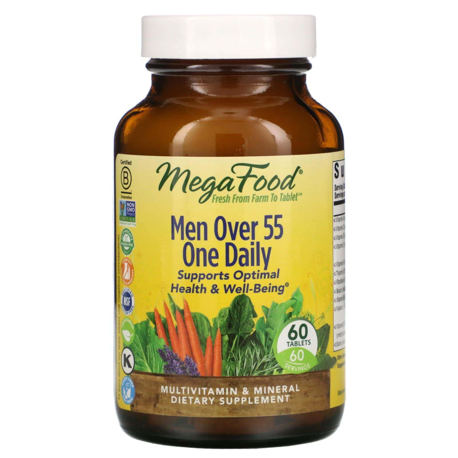 MegaFood, Hombres mayores de 55 años, Un comprimido diario, 60 comprimidos