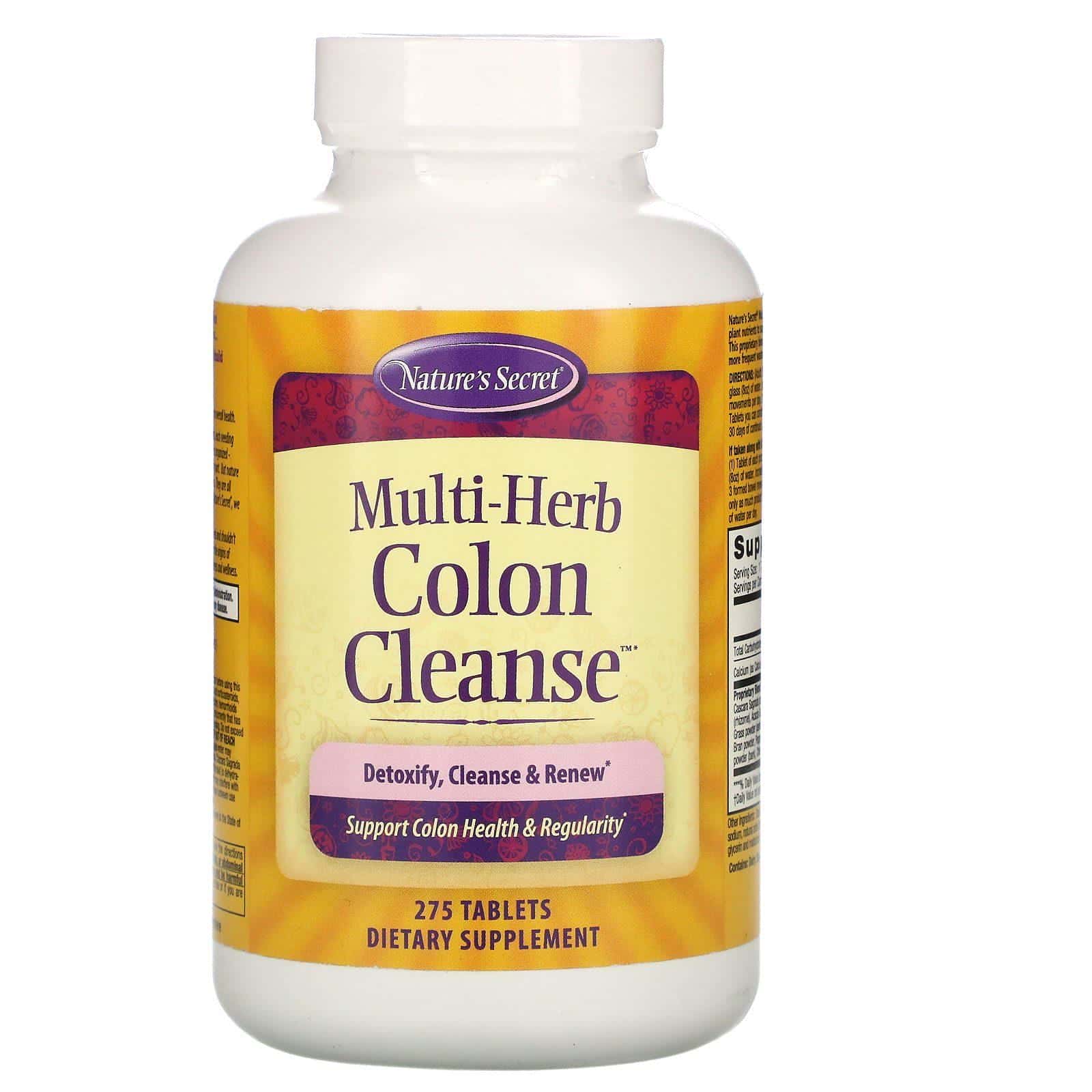 Nature's Secret, Multi-Herb Colon Cleanse, Suplemento multallnatural.mxal para la limpieza de colon, 275 comprimidos