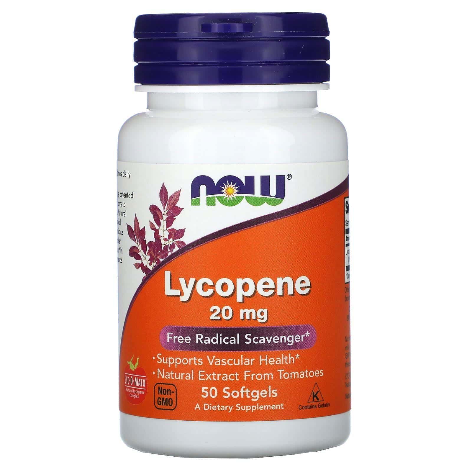 Now Foods, Licopeno, 20 mg, 50 cápsulas de gel