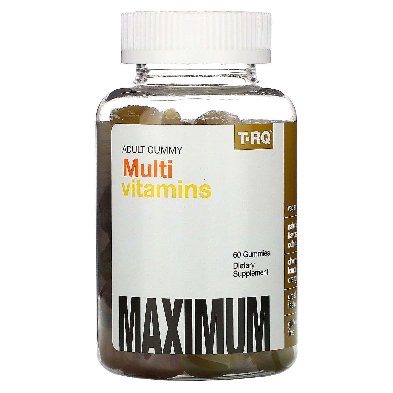 T-RQ, Gomitas para adultos, Multivitaminas, Cereza, Limón, Naranja, 60 gomitas
