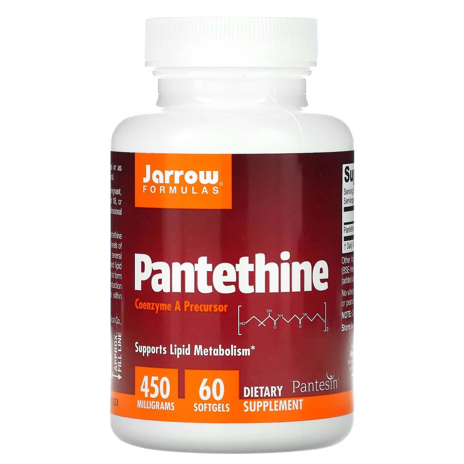 Jarrow Formulas, Pantetina, 450 mg, 60 cápsulas blandas