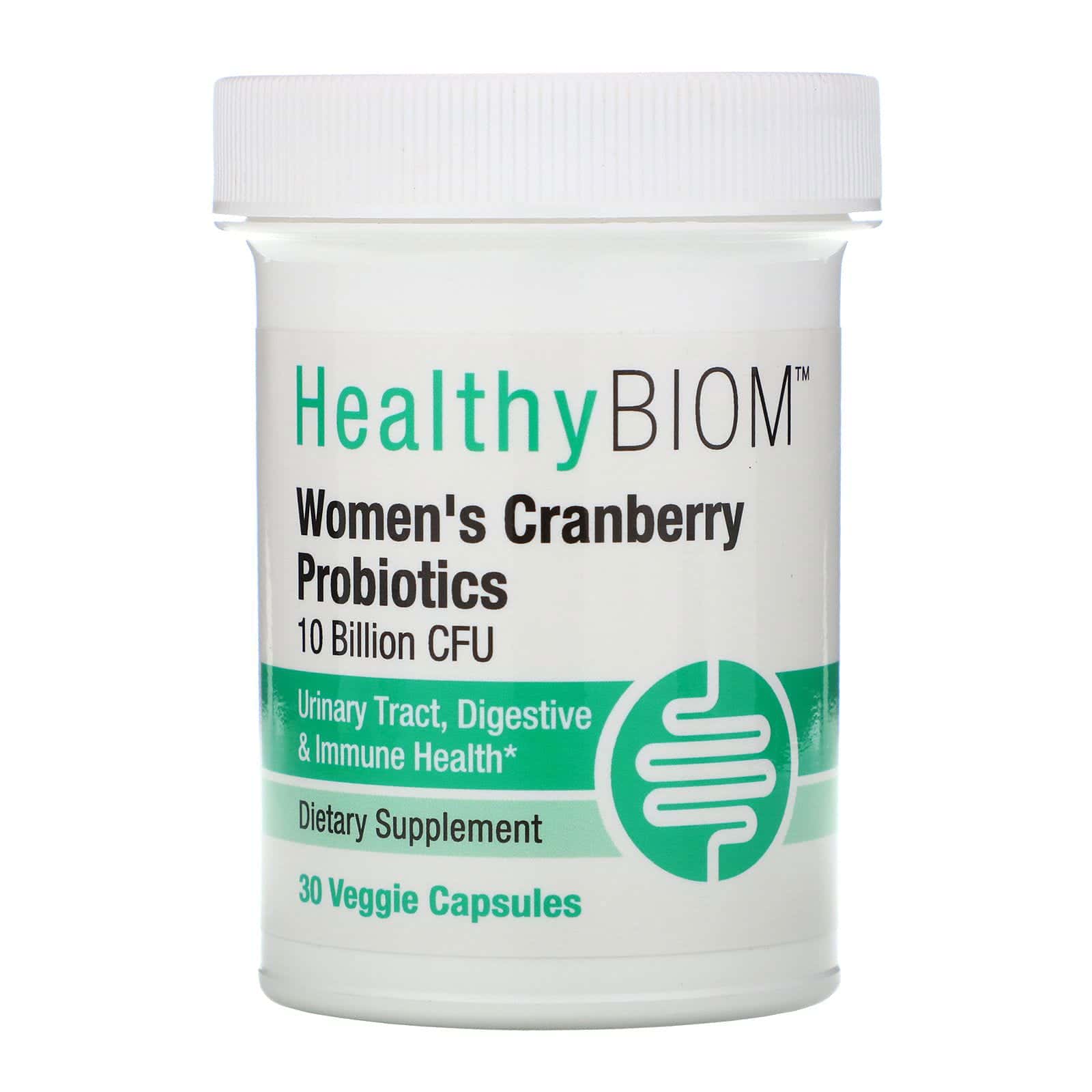 HealthyBiom, Probióticos de arándano rojo para mujeres, 10.000 millones de UFC, 30 cápsulas vegetales