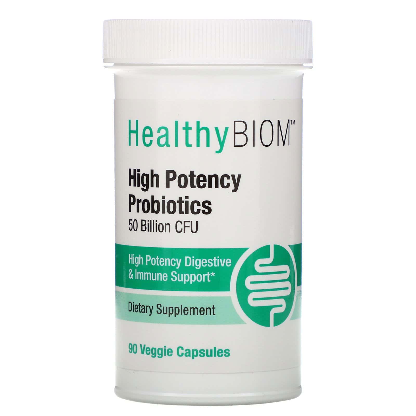 HealthyBiom, Probióticos de alta potencia, 50.000 millones de UFC, 90 cápsulas vegetales