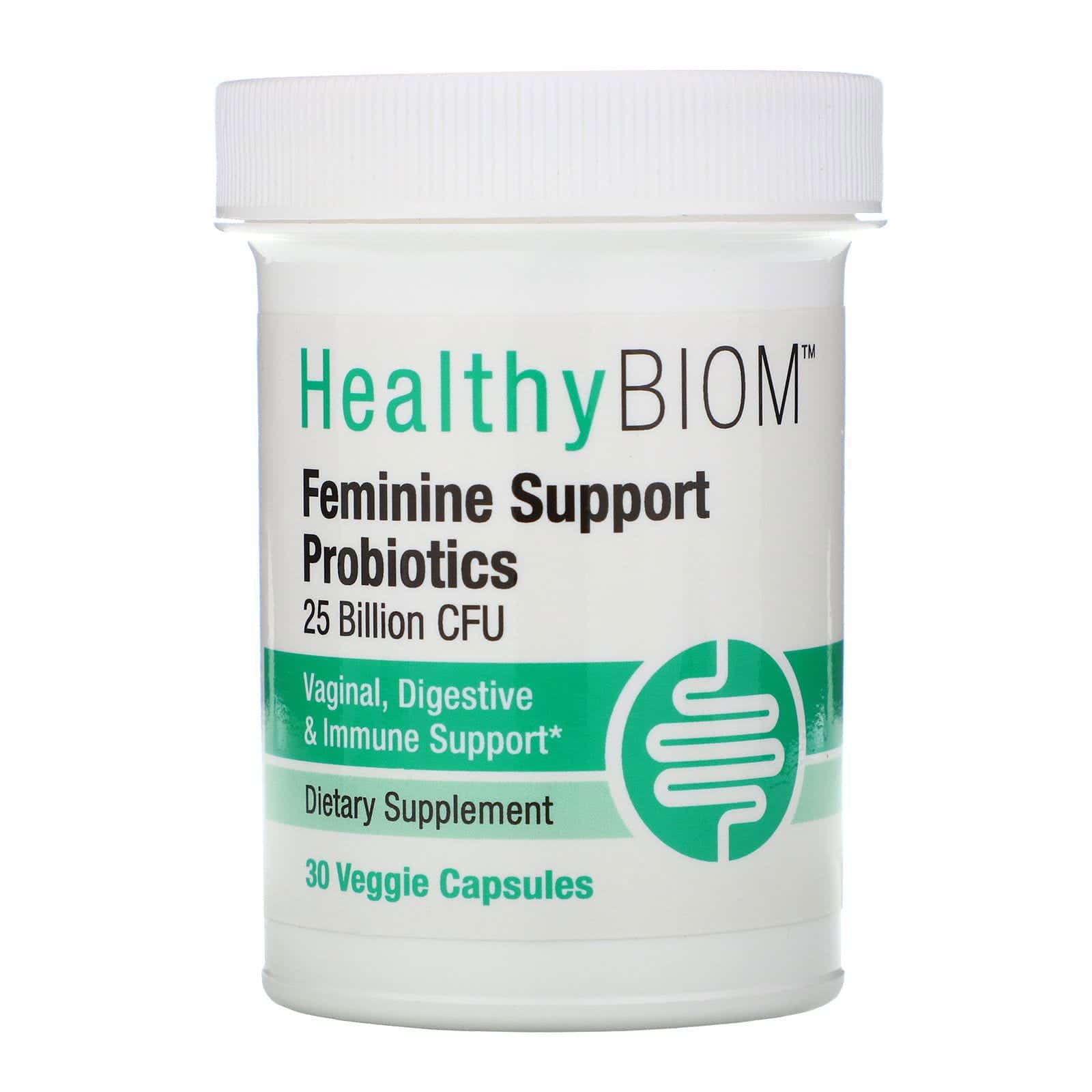 HealthyBiom, Probióticos para mujeres, 25.000 millones de UFC, 30 cápsulas vegetales