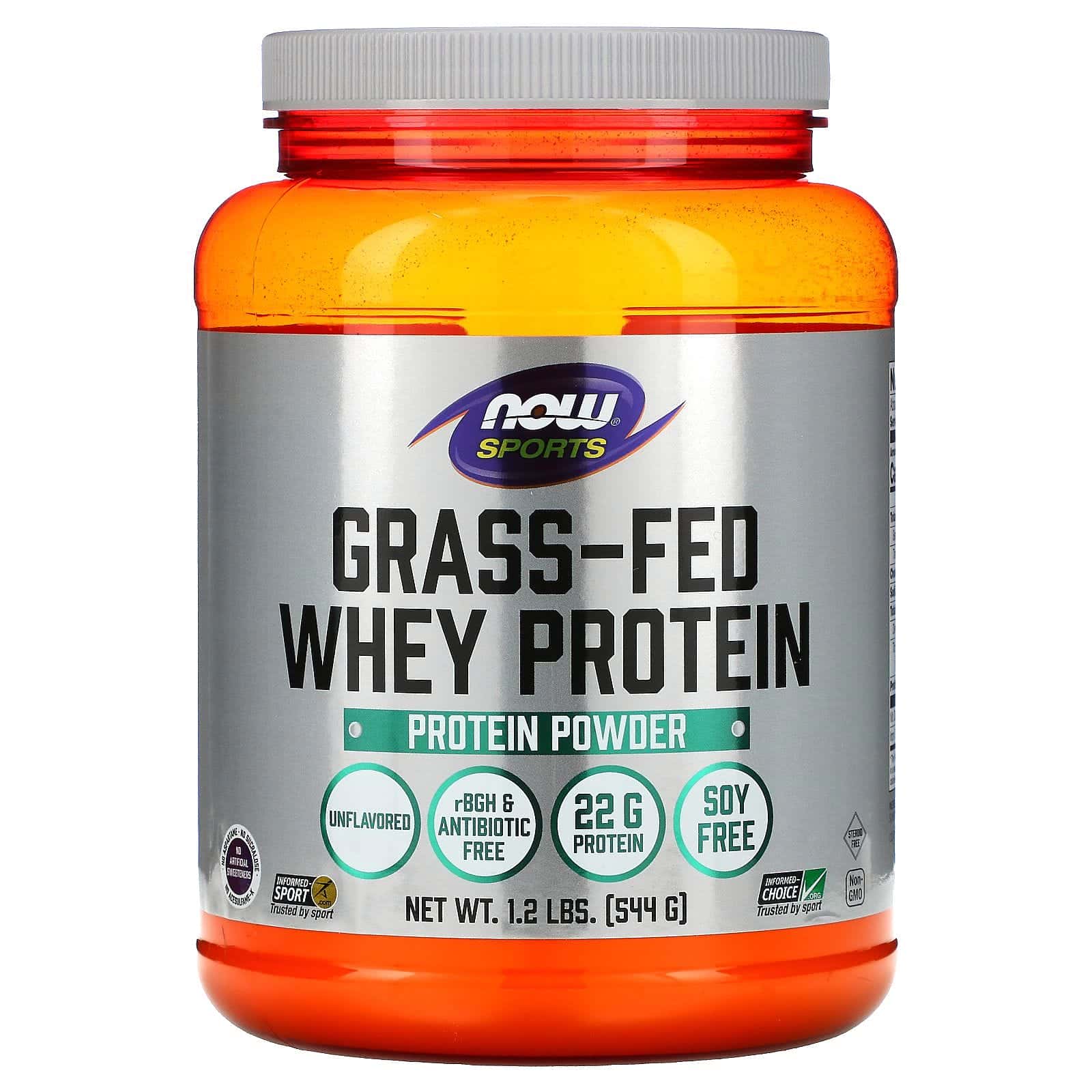 Now Foods, Grass-Fed Whey Protein Concentrate, Unflavored, 1.2 lbs (544 g)