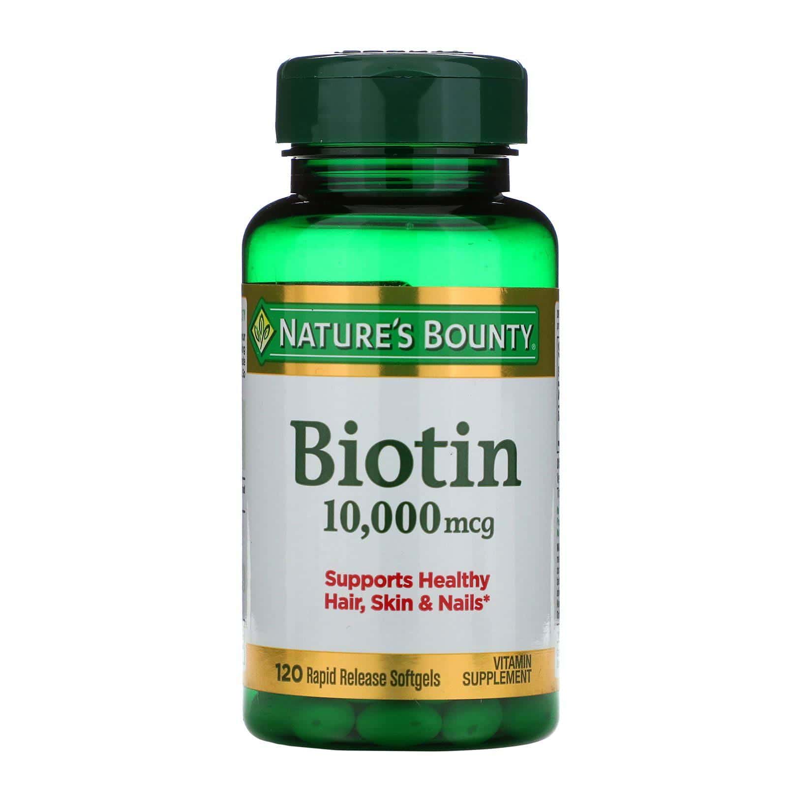 Nature's Bounty, Biotina, 10.000 mcg, 120 cápsulas de liberación rápida