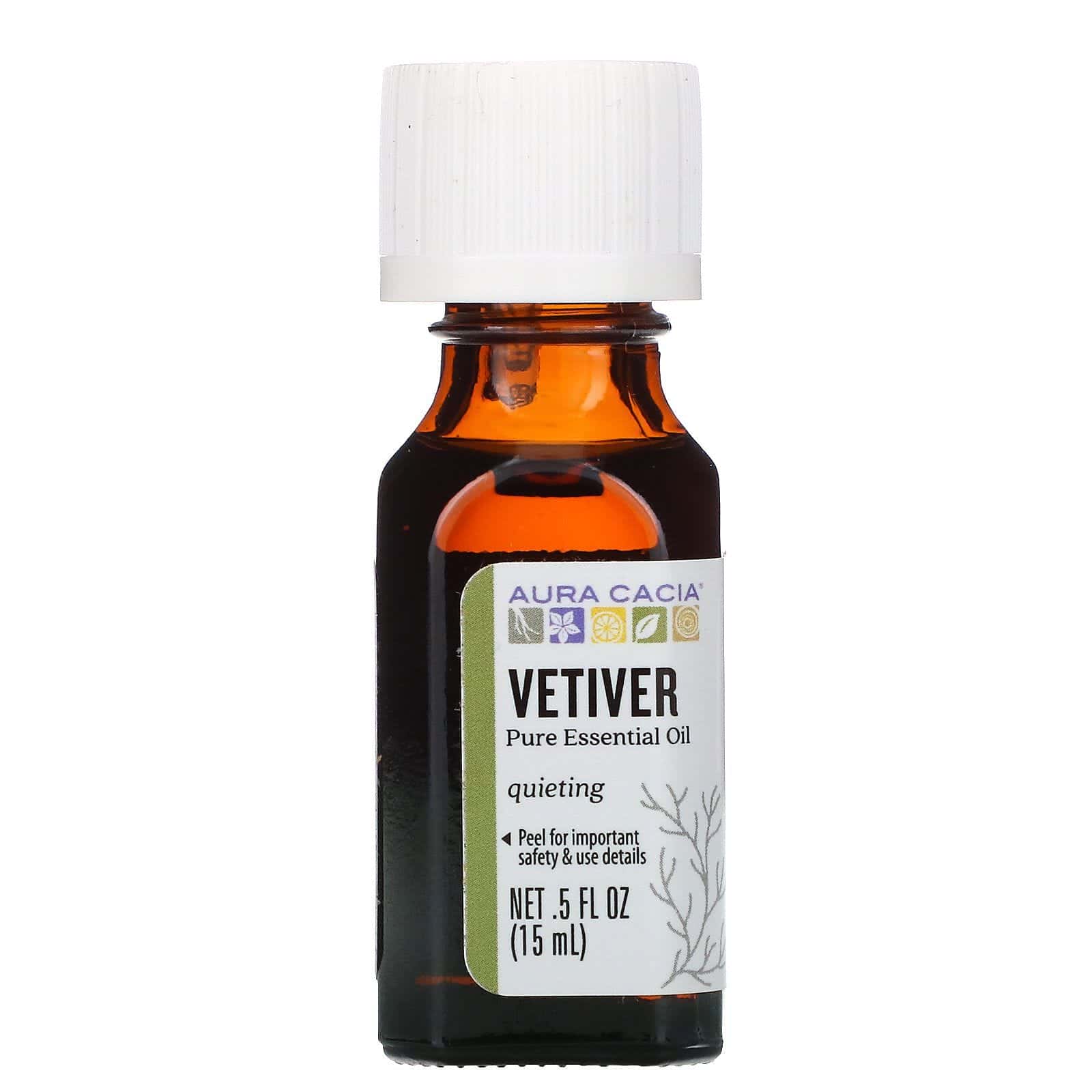 Aura Cacia, Aceite esencial puro, Vetiver, 15 ml (0,5 oz. líq.)