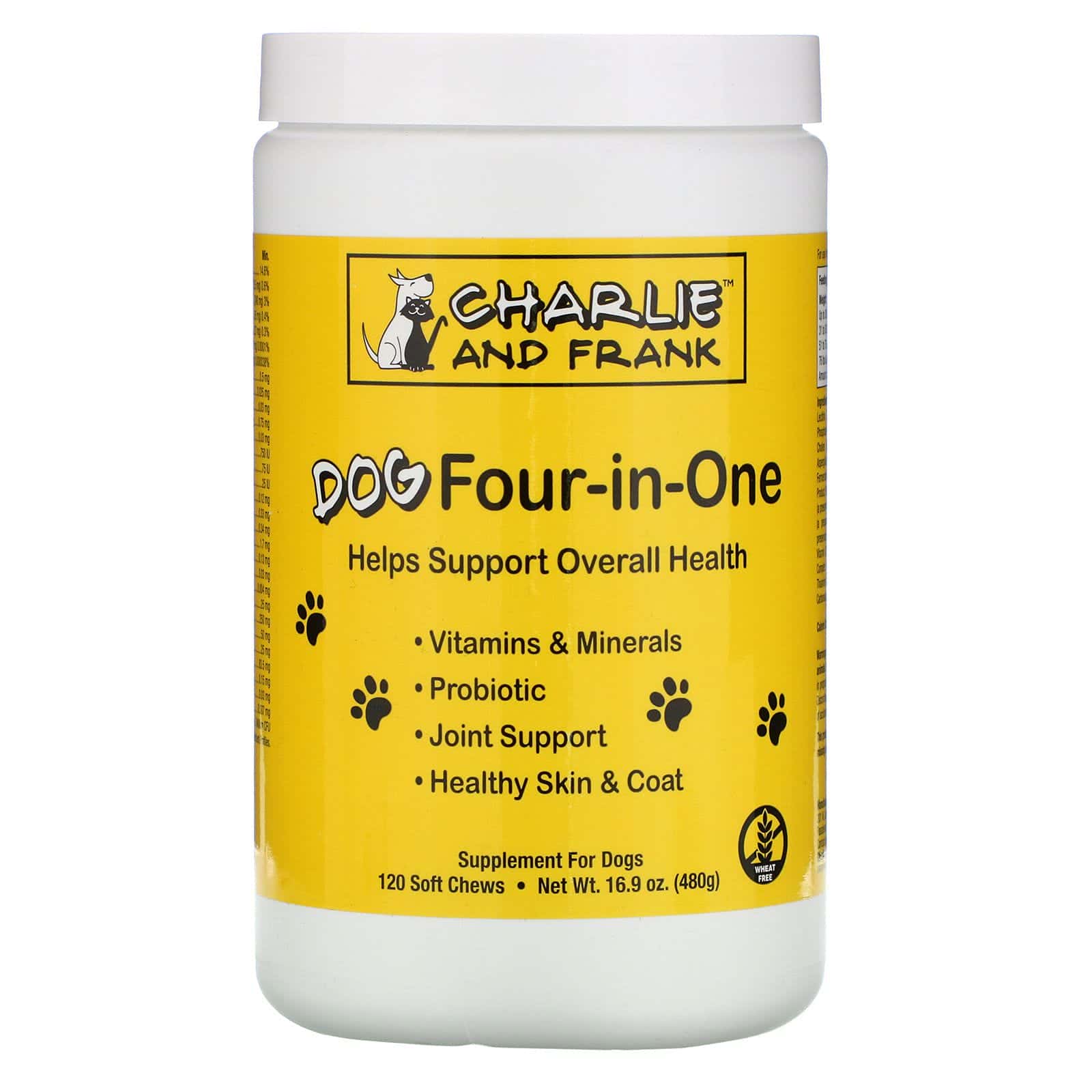 Charlie & Frank, Cuatro en uno para los perros, 120 suplementos masticables blandos