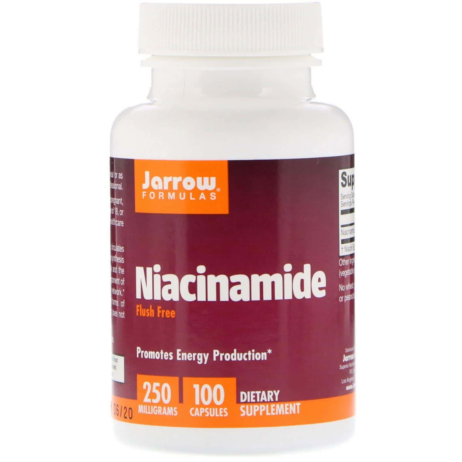 Jarrow Formulas, Niacinamida , 250 mg, 100 Cápsulas