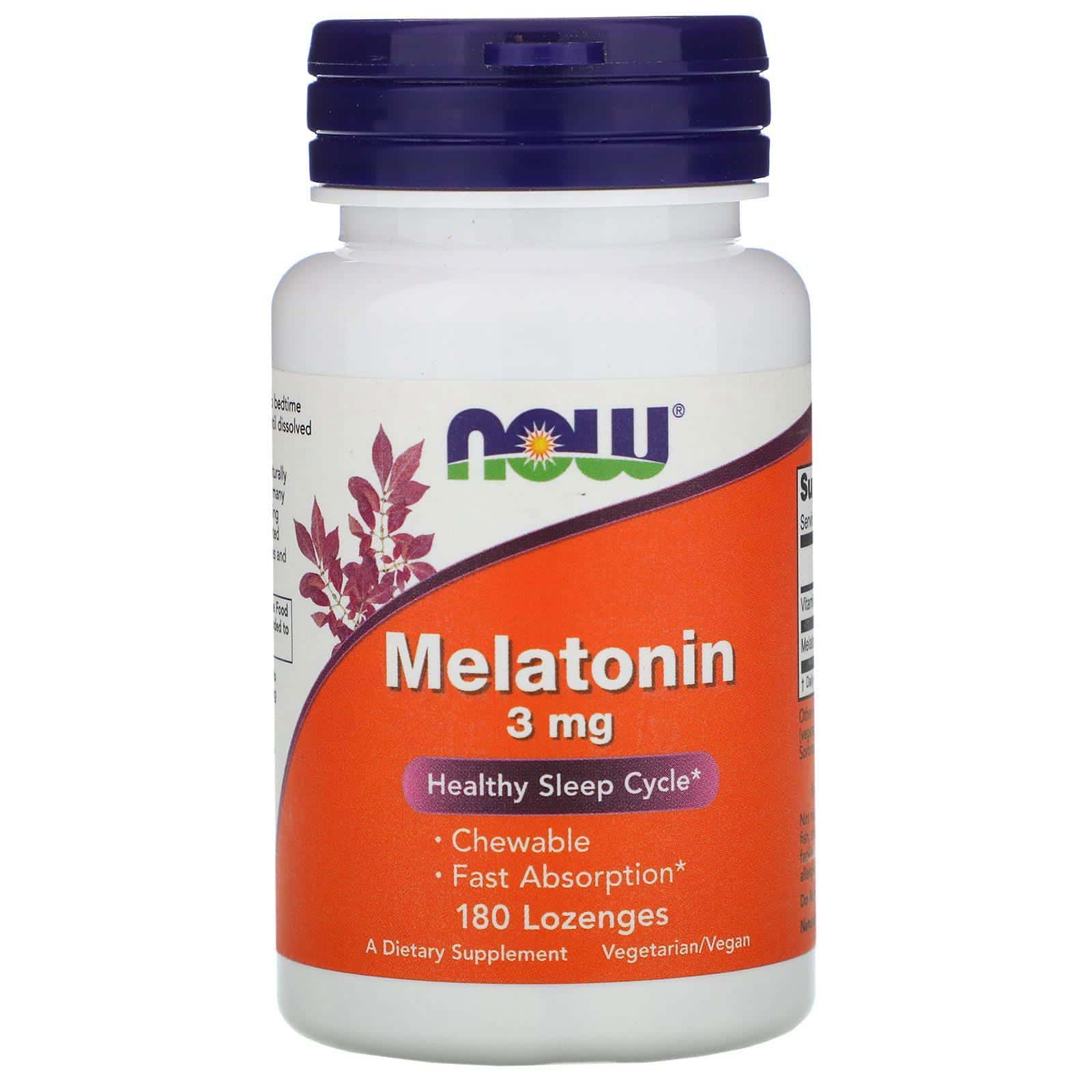 Now Foods, Melatonina, 3 mg, 180 pastillas
