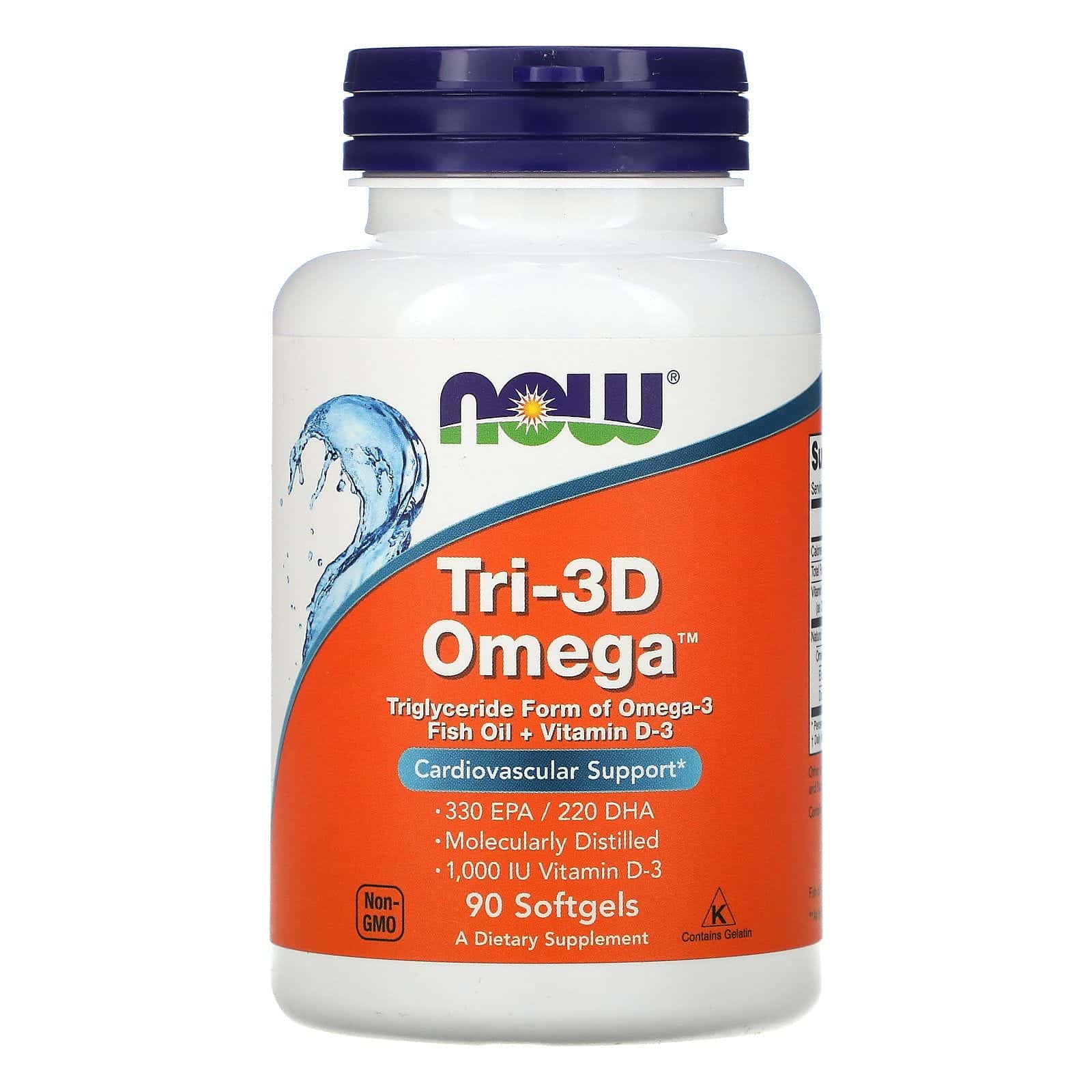 Now Foods, Tri-3D Omega, Suplemento alimentario, 90 cápsulas blandas