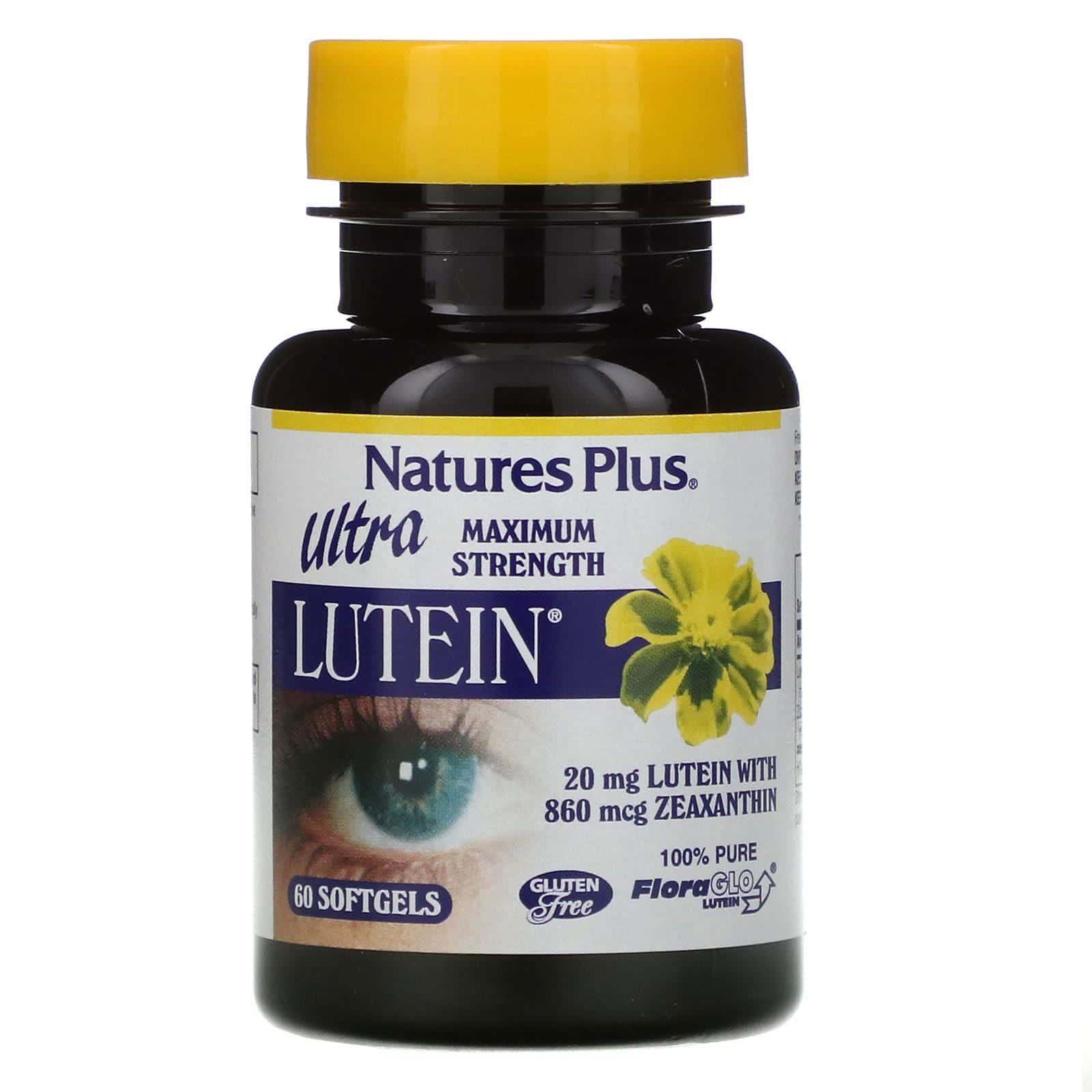 Nature's Plus, Ultra Lutein, máxima potencia, 20 mg, 60 cápsulas blandas