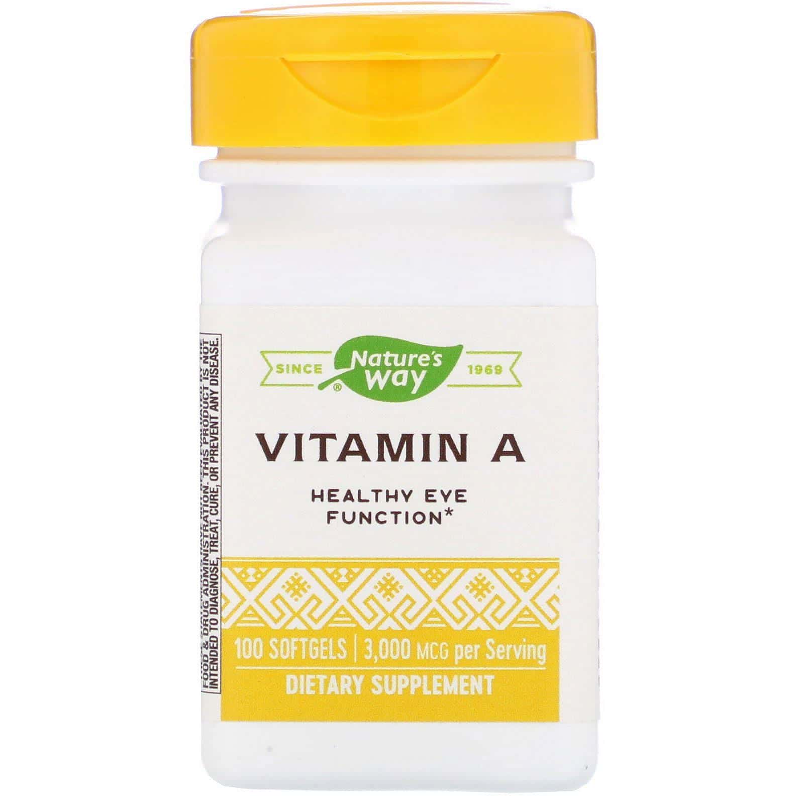 Nature's Way, Vitamina A, 10,000 UI, 100 cápsulas blandas