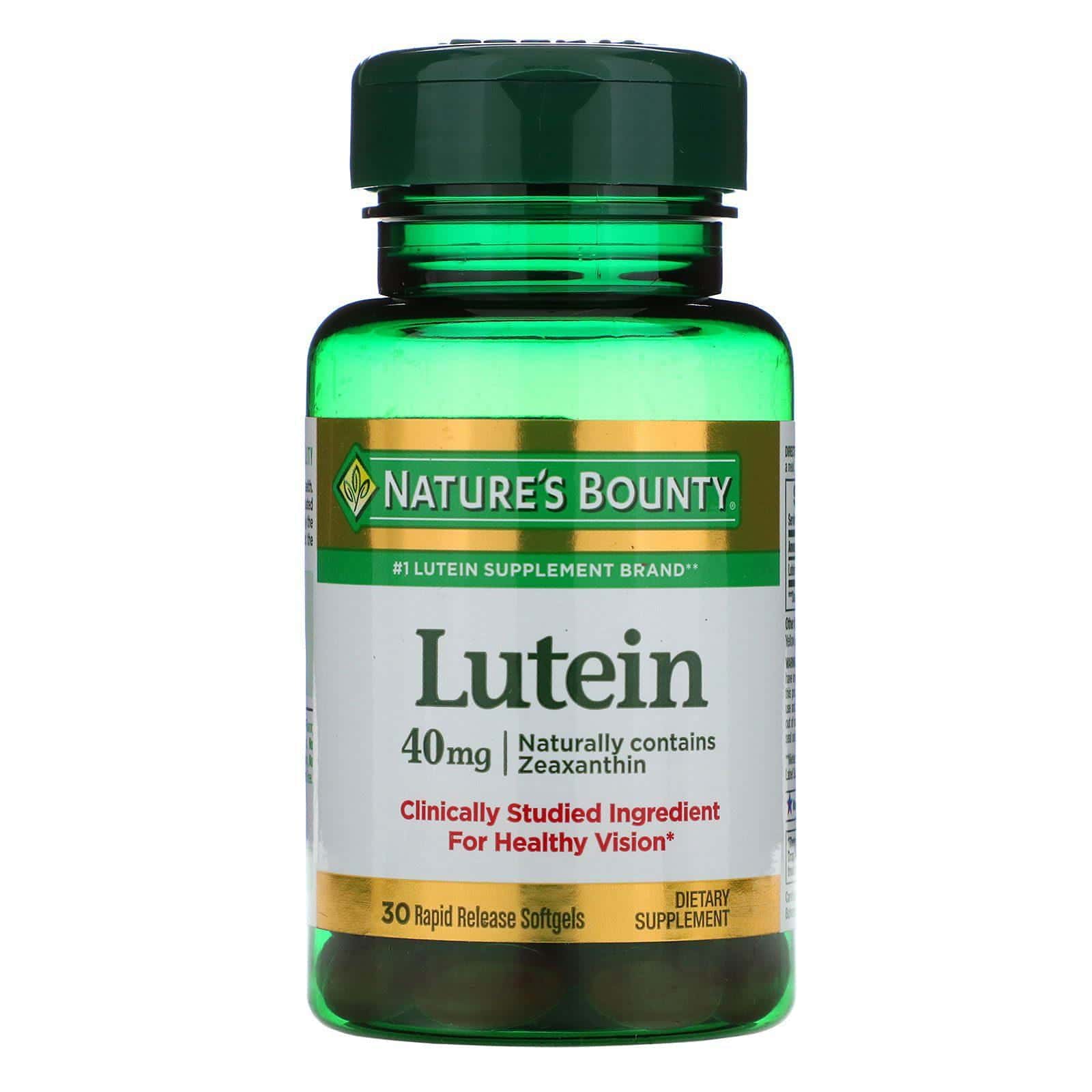 Nature's Bounty, Luteina, 40 mg, 30 cápsulas de gel de liberación rápida
