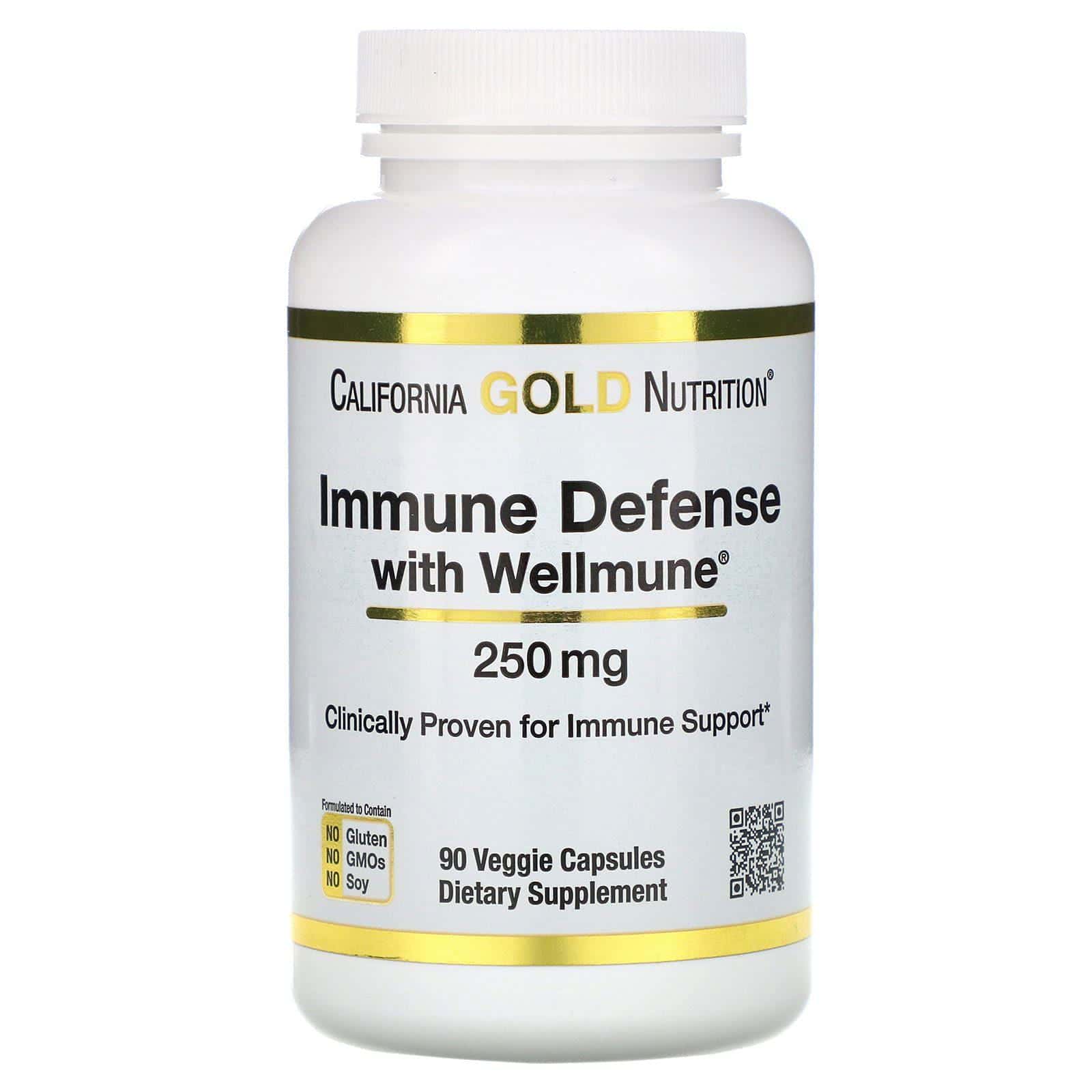 California Gold Nutrition, Protección inmunitaria con Wellmune, Beta-glucano, 250 mg, 90 cápsulas vegetales