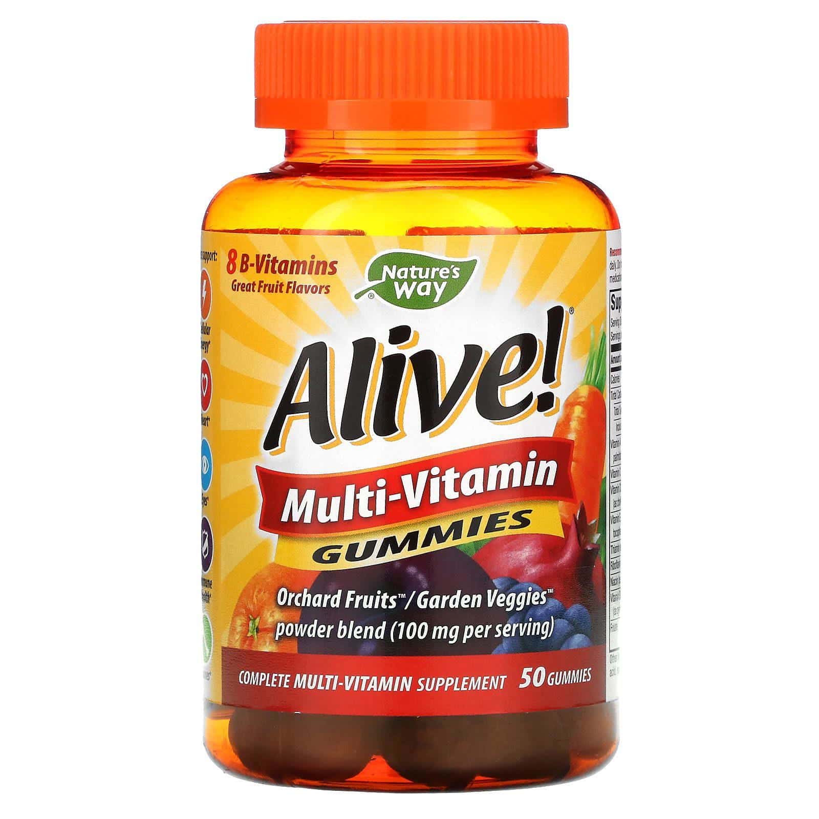 Nature's Way, Alive! Gomitas multivitamínicas, deliciosos sabores frutales, 50 gomitas