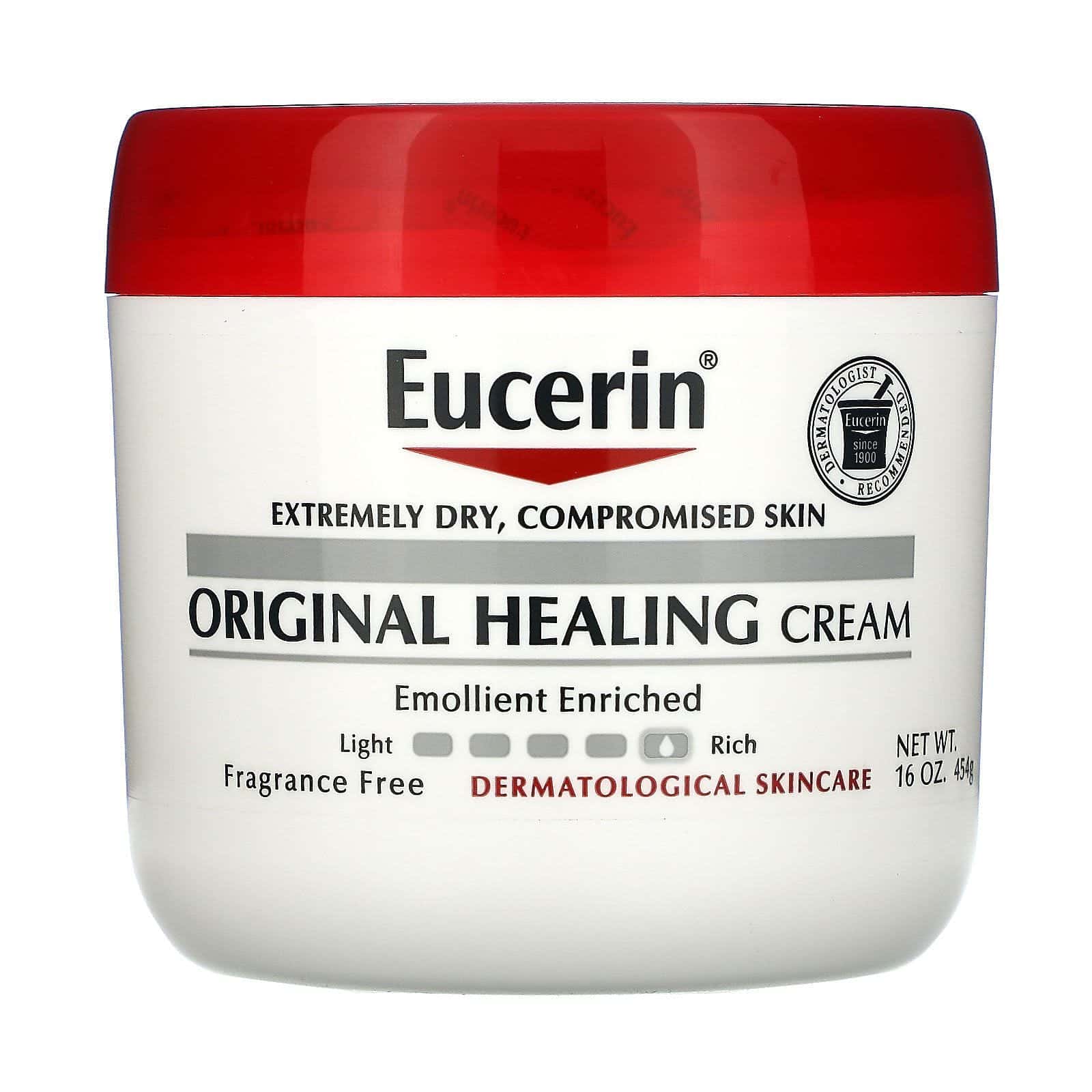 Eucerin, Crema reparadora original, Para pieles extremadamente secas y dañadas, Sin fragancia, 454 g (16 oz)