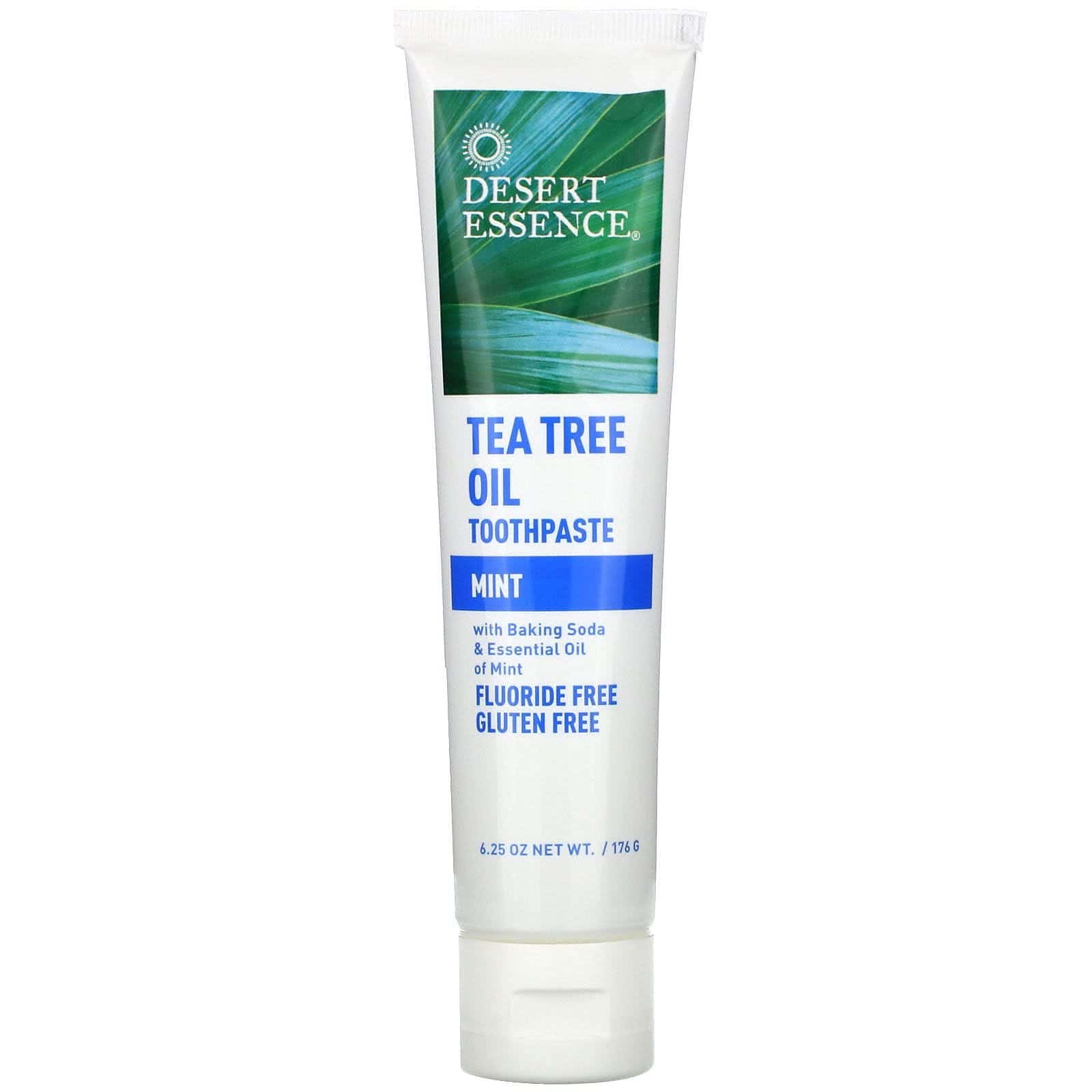 Desert Essence, Pasta de dientes con aceite de árbol de té, menta, 6.25 oz (176 g)
