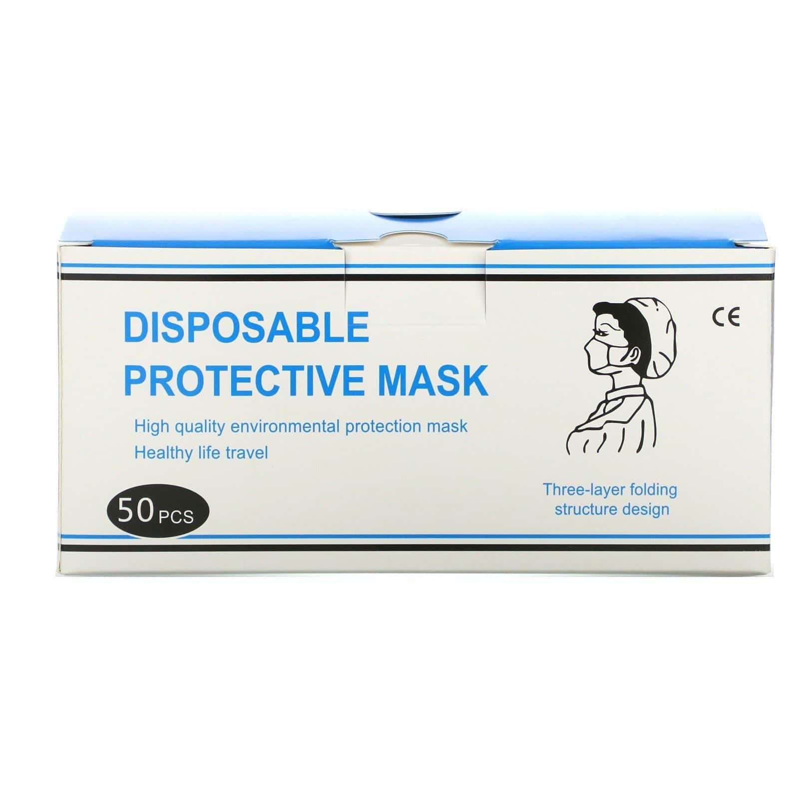 Luseta Beauty, Mascarilla facial protectora descartable, Paquete de 50 unidades