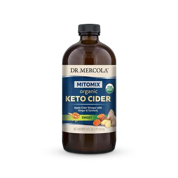 MITOMIX® KETO CIDER™ - Vinagre de Sidra de Manzana Orgánico Sabor a Dulce con Jengibre y Cúrcuma® (16 Fl. Oz.)