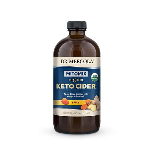 MITOMIX® KETO CIDER™ - Vinagre de Sidra de Manzana Orgánico con Jengibre, Cúrcuma y Chile Habanero® (16 Fl. Oz.)