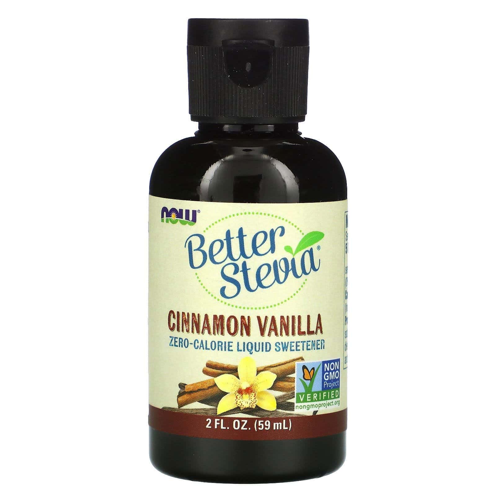 Now Foods, Better Stevia, Edulcorante Líquido, Canela y Vainilla, 2 fl oz (60 ml)