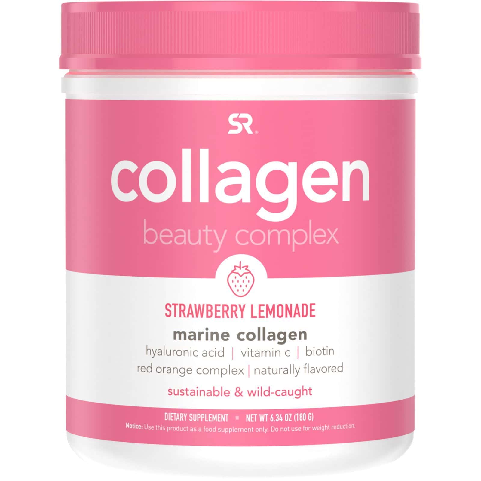 Sports Research, Collagen Beauty Complex, Marine Collagen, Strawberry Lemonade, 6.34 oz (180 g)