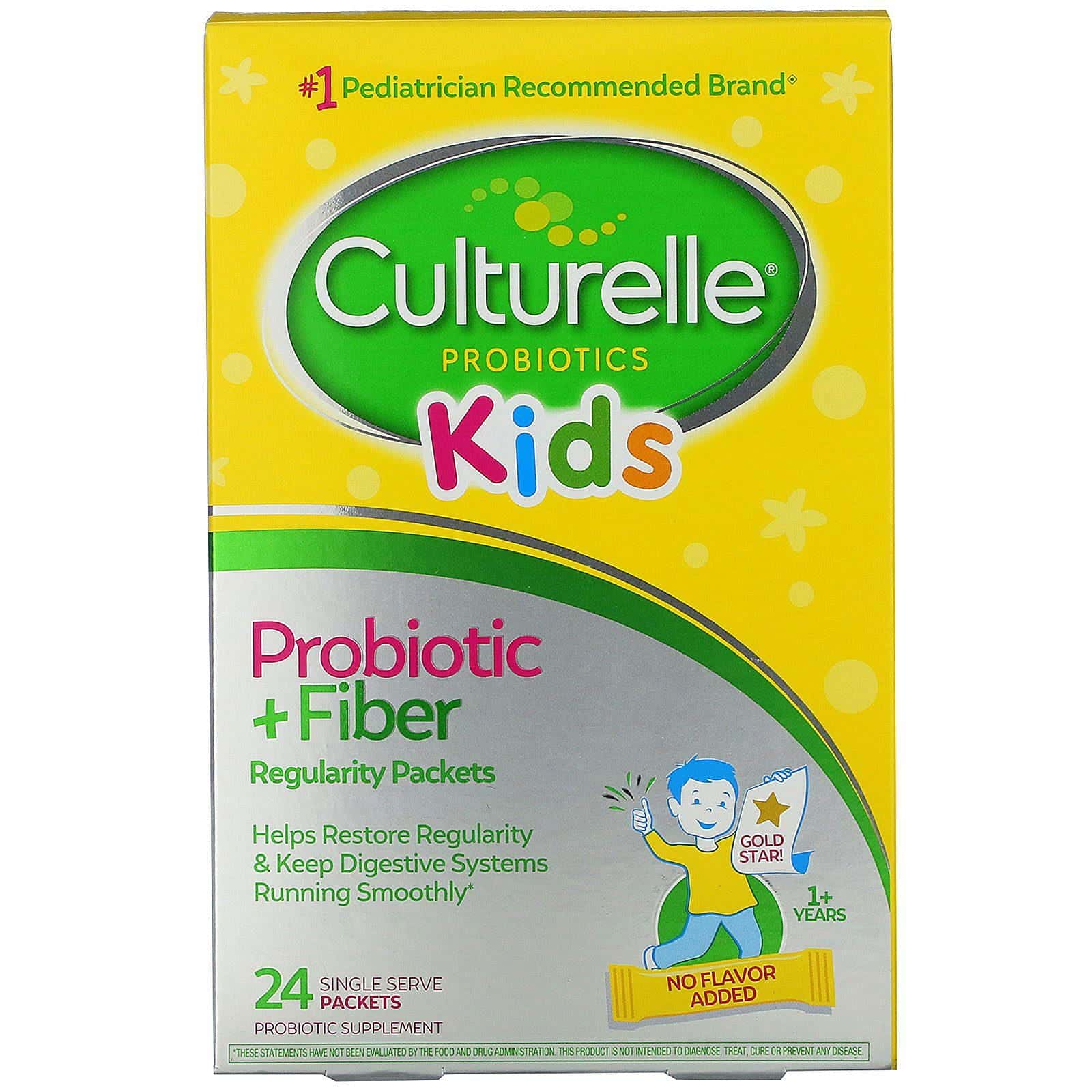 Culturelle, Kids, Probiotic + Fiber, Regularity, 1+ Years, 24 Single Serve Packets