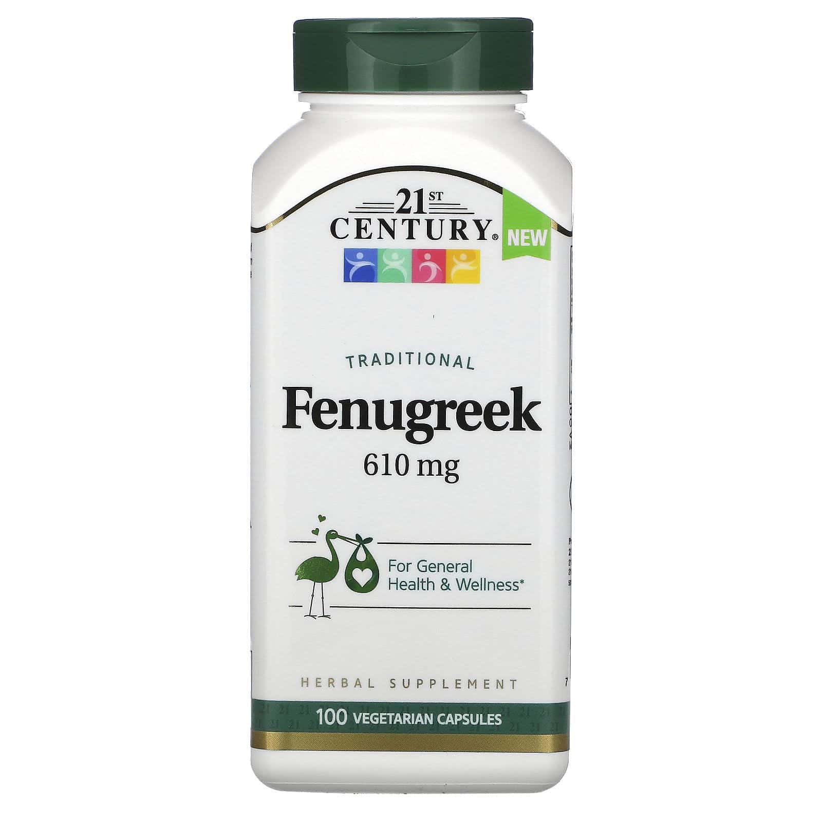 21st Century, Fenogreco tradicional, 610 mg, 100 cápsulas vegetales