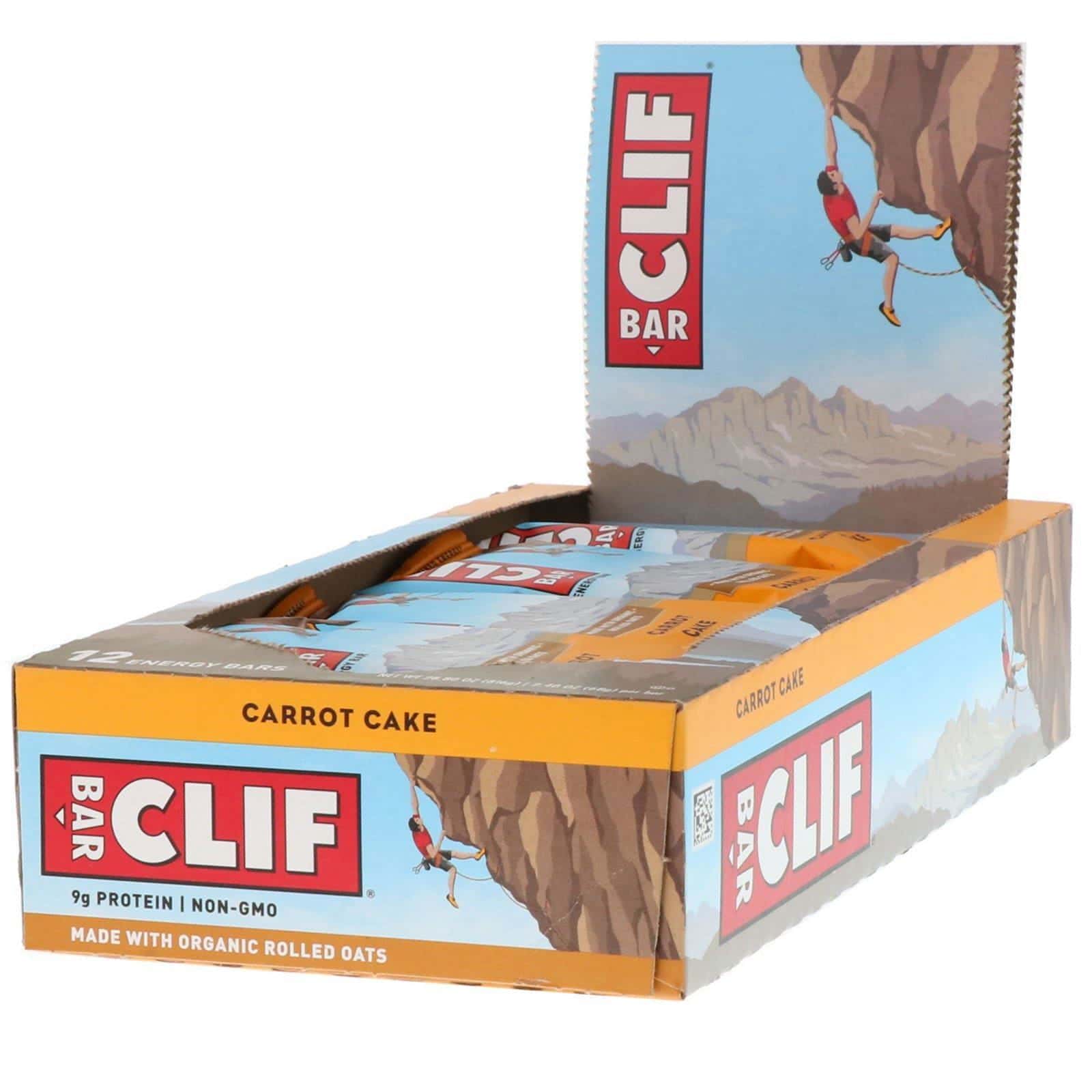 Clif Bar, Barra energética, barra de zanahoria, 12 barras, 2,40 oz (68 g) cada una