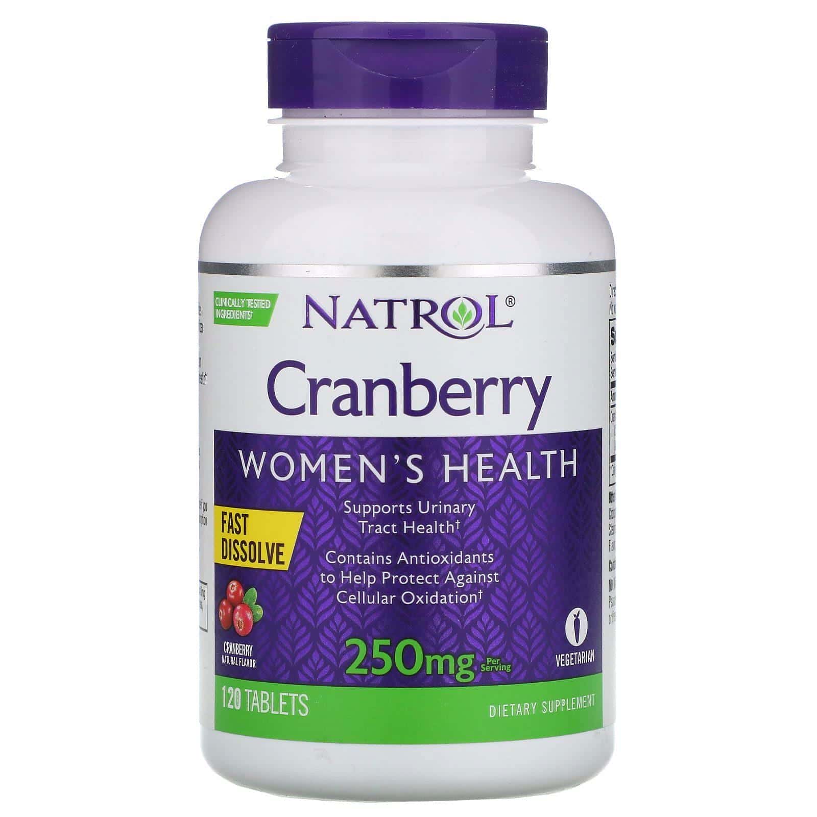 Natrol, Arándano, disolución rápida, sabor de arándano, 250 mg, 120 tabletas