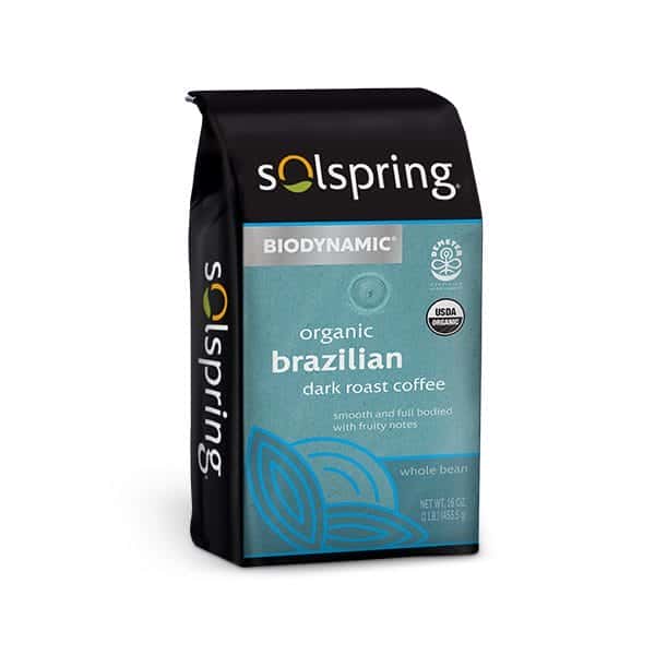 Café Orgánico Brasileño Tostado Medio Oscuro Solspring® Biodynamic® (1 Lb.)
