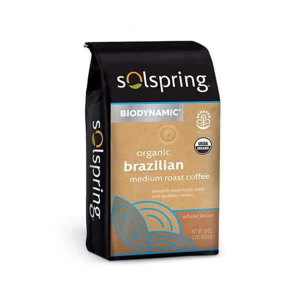 Café Orgánico Brasileño Tostado Medio Solspring® Biodynamic® (1 Lb.)