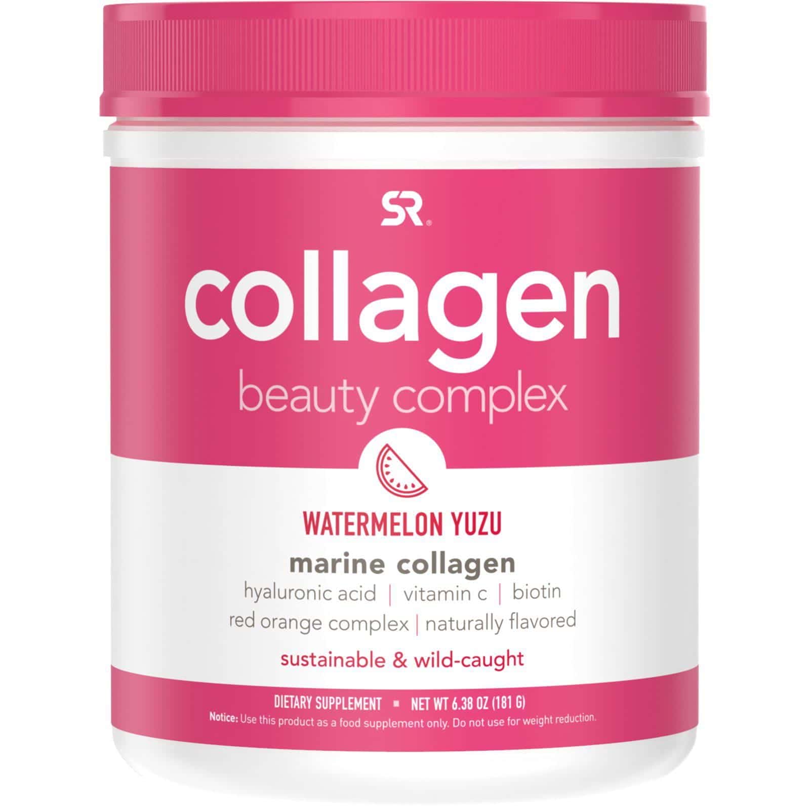 Sports Research, Collagen Beauty Complex, Marine Collagen, Watermelon Yuzu, 6.38 oz (181 g)