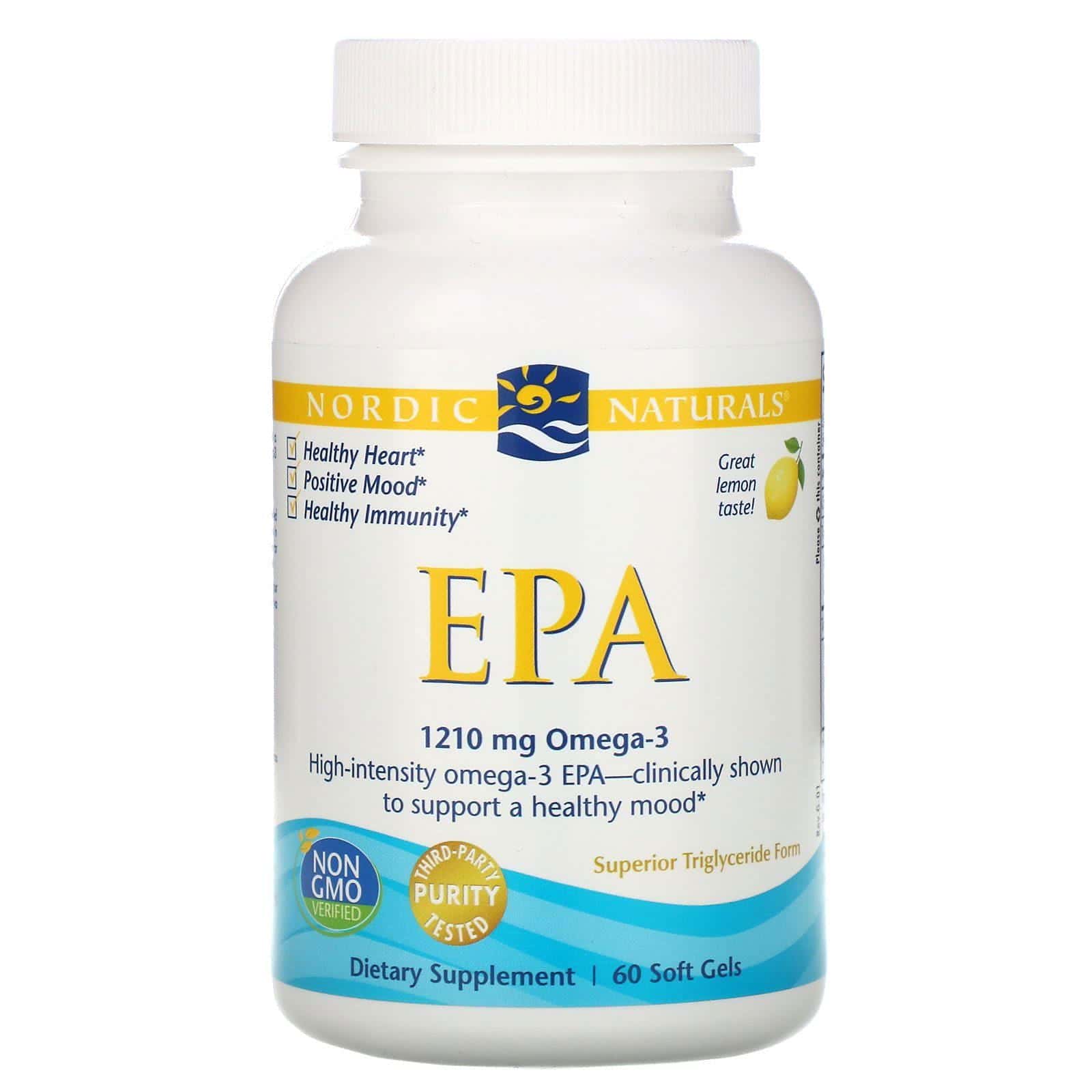 Nordic Naturals, EPA, Limón, 1000 mg, 60 Pastillas Blandas de Gel