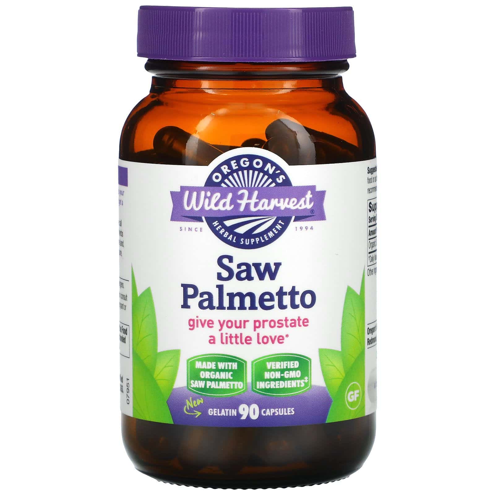 Oregon's Wild Harvest, Saw Palmetto, 90 Non-GMO Vegetarian Capsules