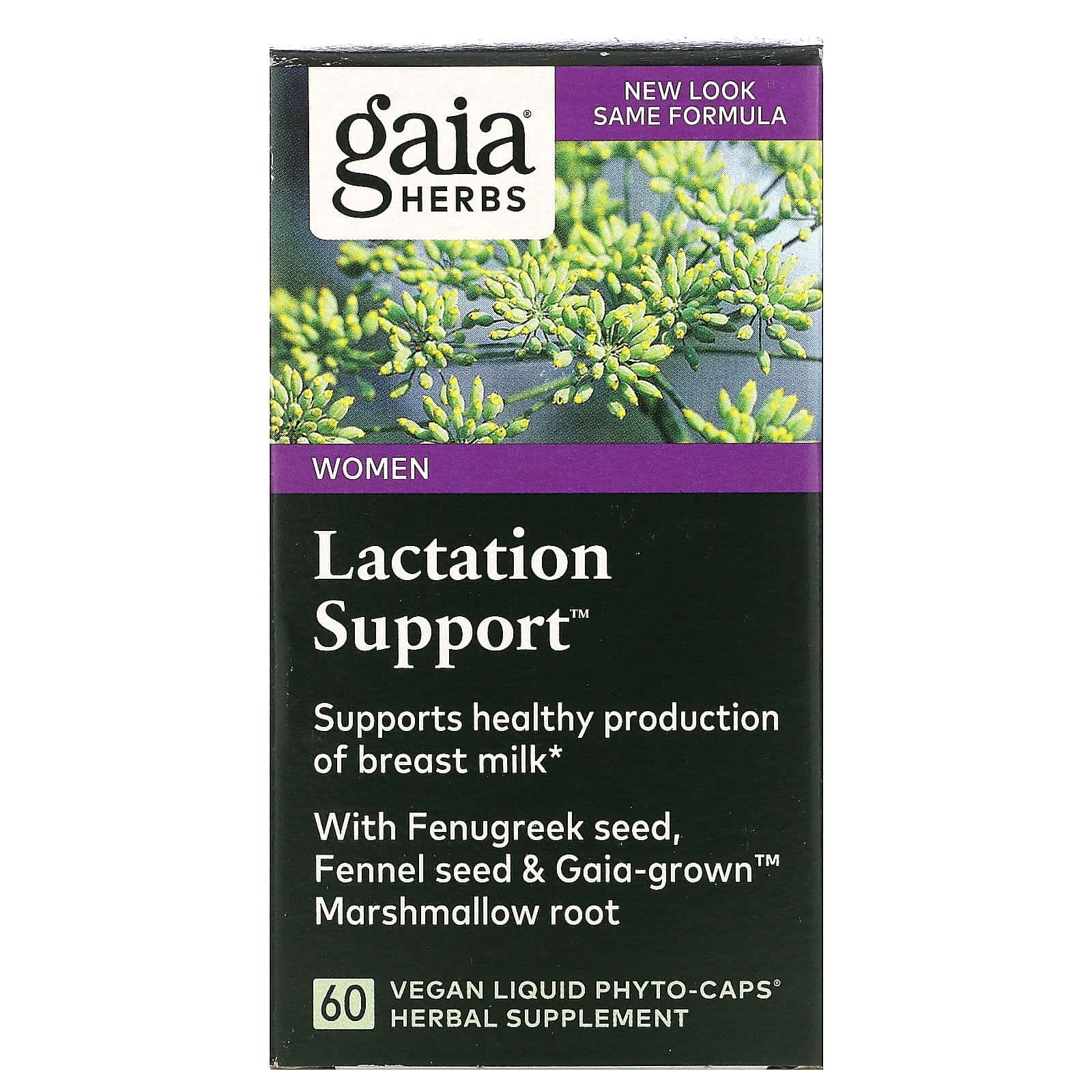 Gaia Herbs, Lactation Support, Suplemento para la lactancia, 60 cápsulas Liquid Phyto-Caps veganas