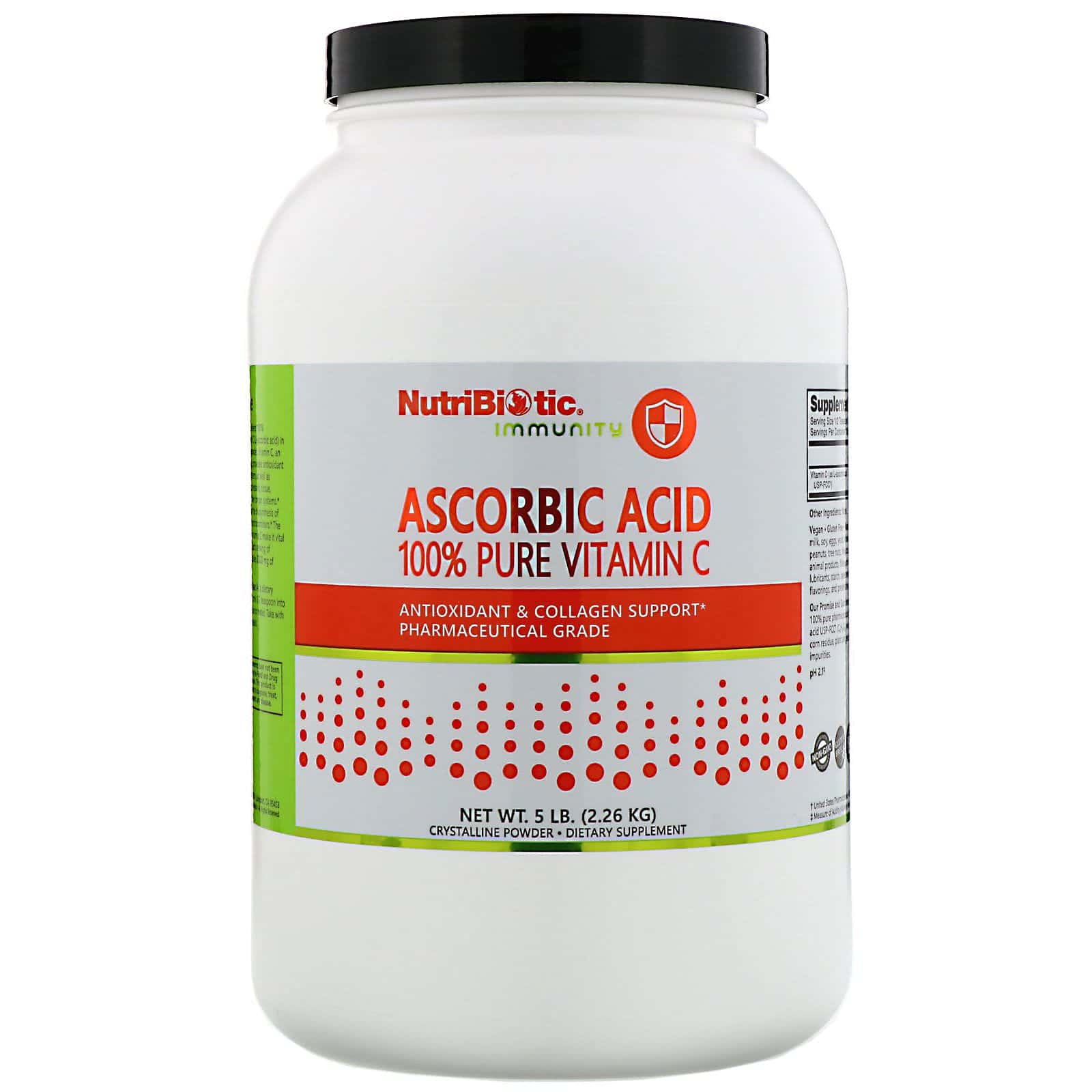 NutriBiotic, Inmunidad, Ácido ascórbico, 100 % pura vitamina C, Polvo cristalino, 2,26 kg (5 lb)