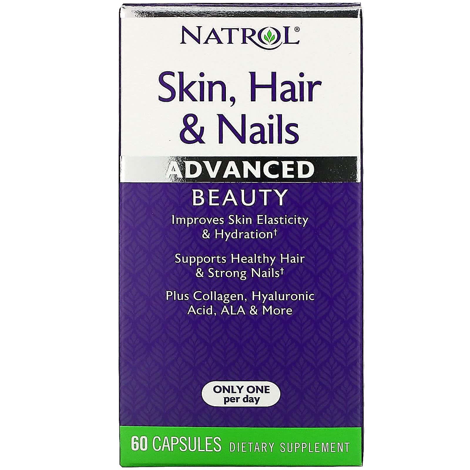 Natrol, Piel, cabello y uñas, Belleza avanzada, 60 cápsulas