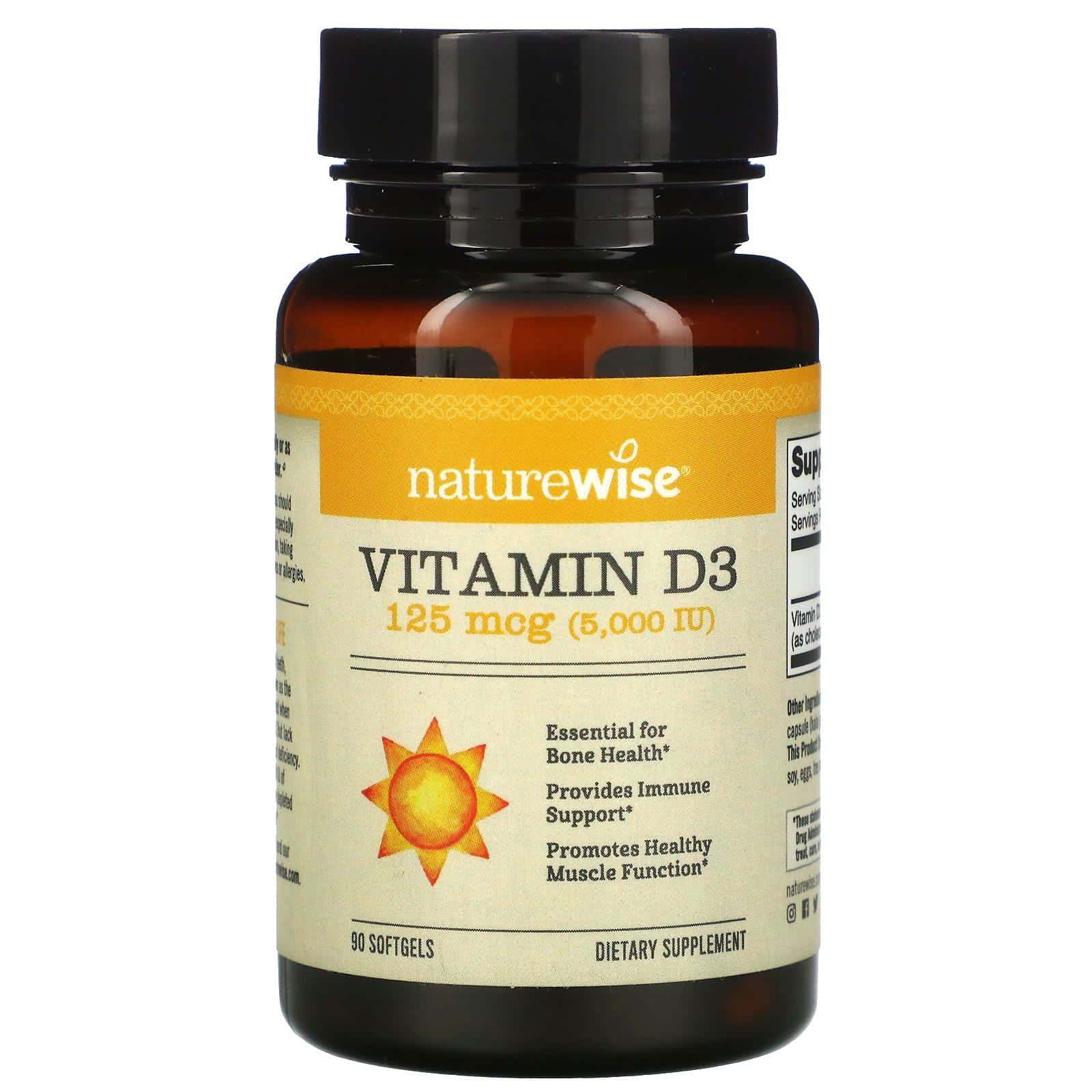 NatureWise, Vitamin D3, 5,000 IU, 90 Softgels
