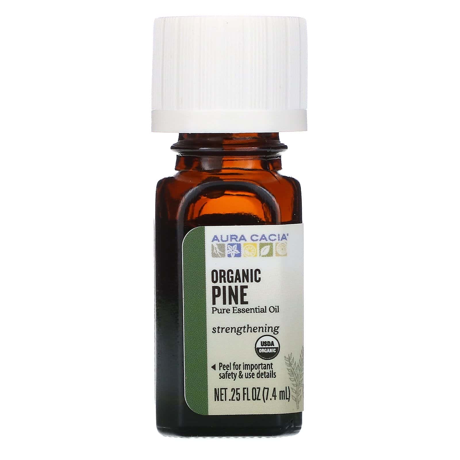 Aura Cacia, Aceite esencial puro, Pino orgánico, 7,4 ml (0,25 oz. líq.)