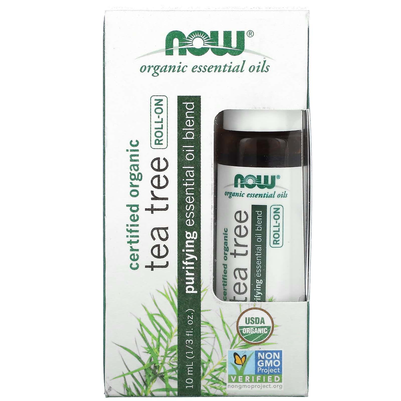Now Foods, Árbol del té orgánico certificado en roll-on, 10 ml (1/3 oz. líq.)