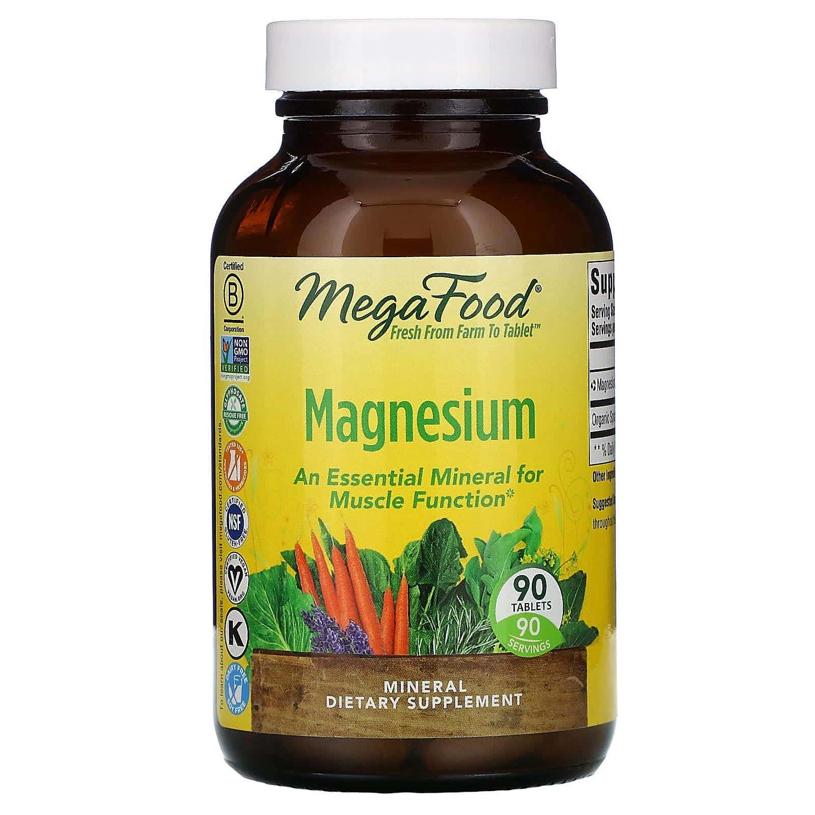 MegaFood, Magnesio, 90 comprimidos
