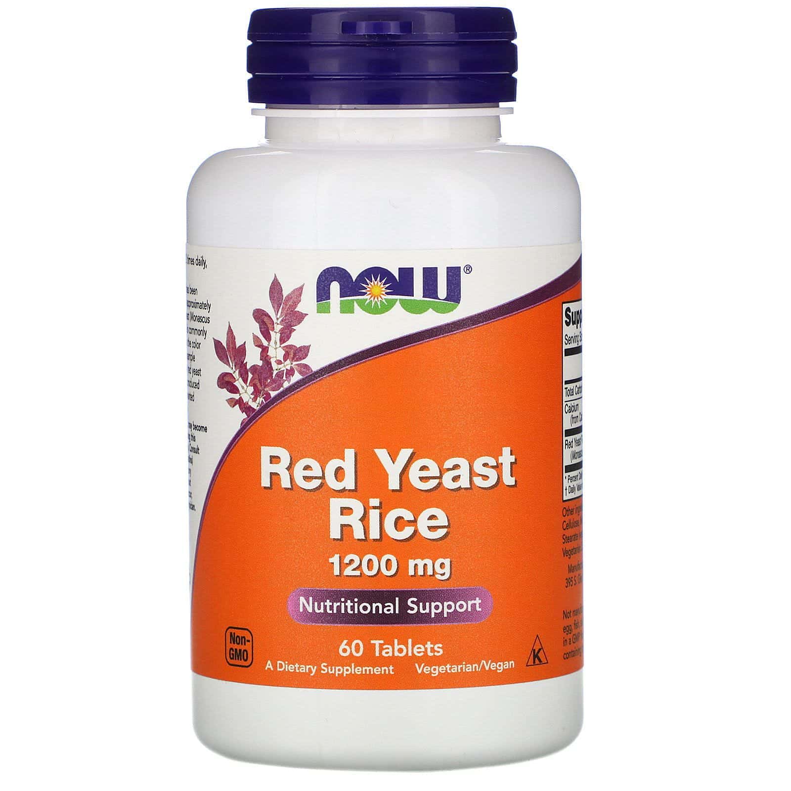 Now Foods, Arroz de levadura roja, 1200 mg, 60 tabletas